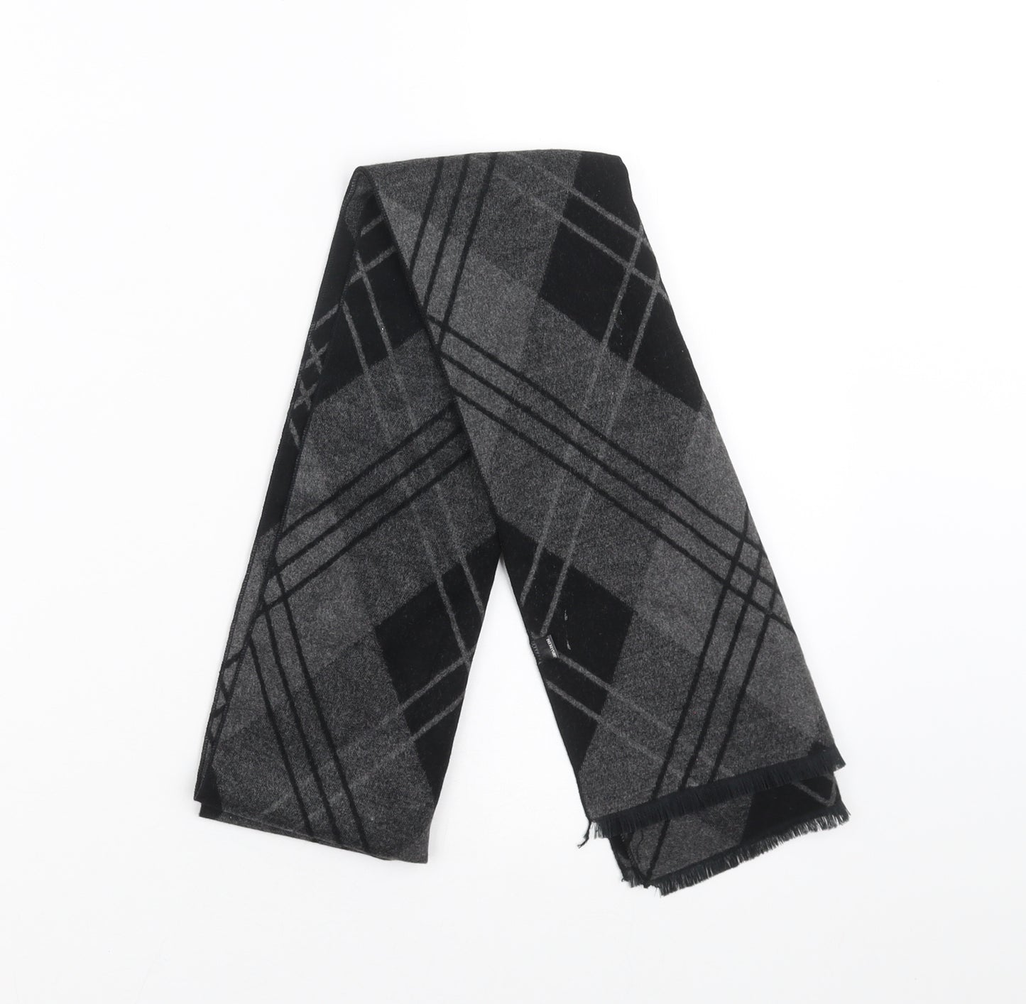 Preworn Womens Grey Geometric Scarf