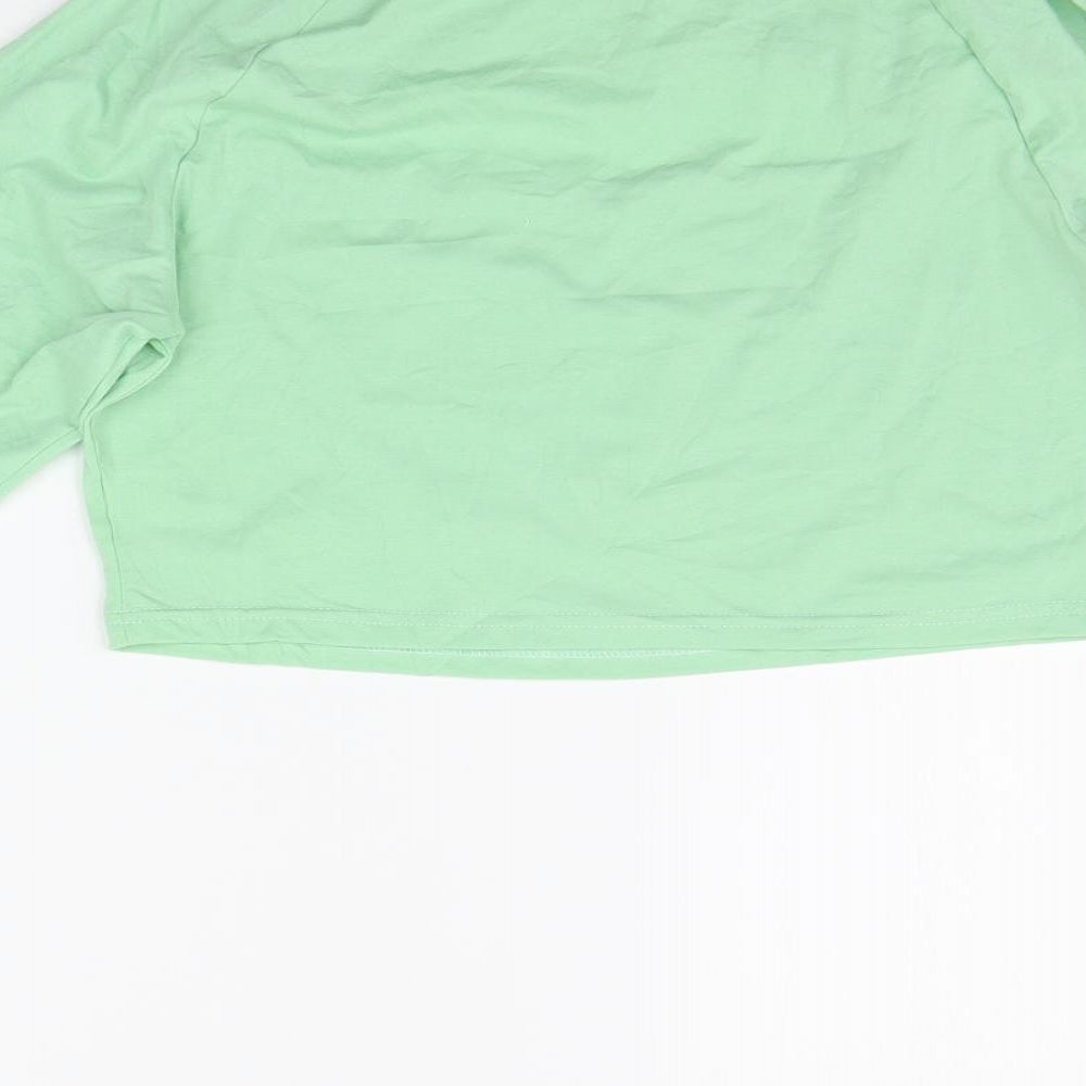 SheIn Womens Green Houndstooth Basic T-Shirt Size XL