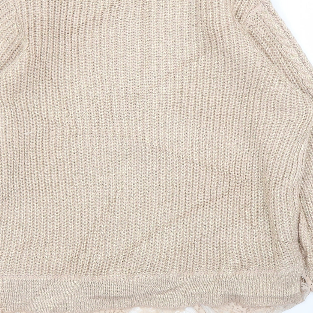 Very Womens Pink Lace Pullover Jumper Size 12