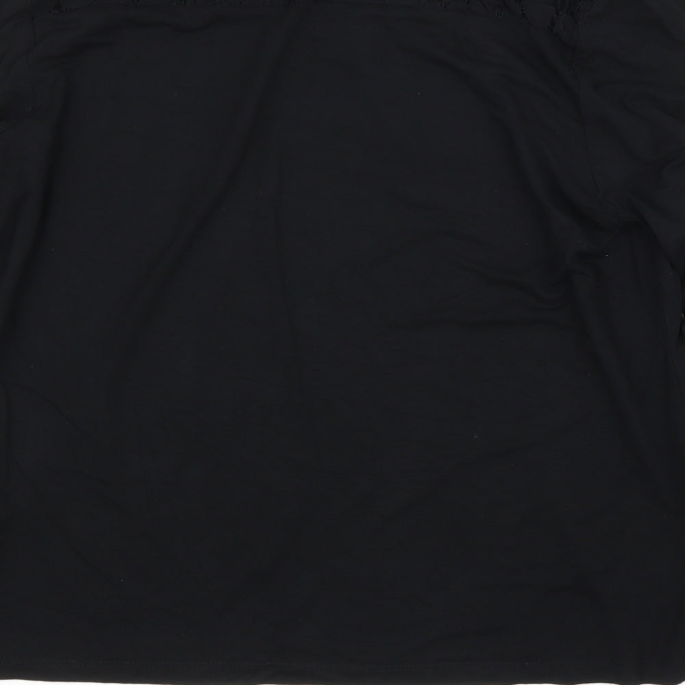 M&S Womens Black Floral Basic Blouse Size 16