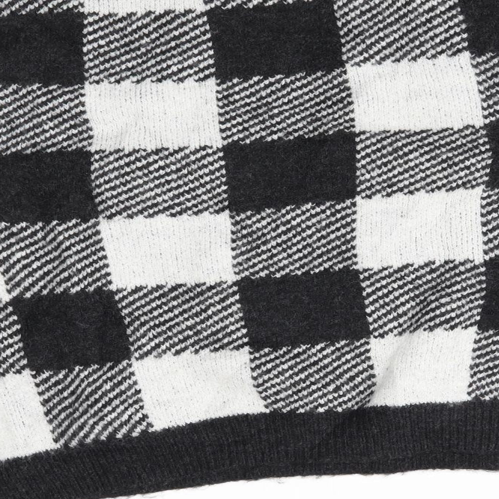 H&M Womens Grey Plaid Pullover Jumper Size XS