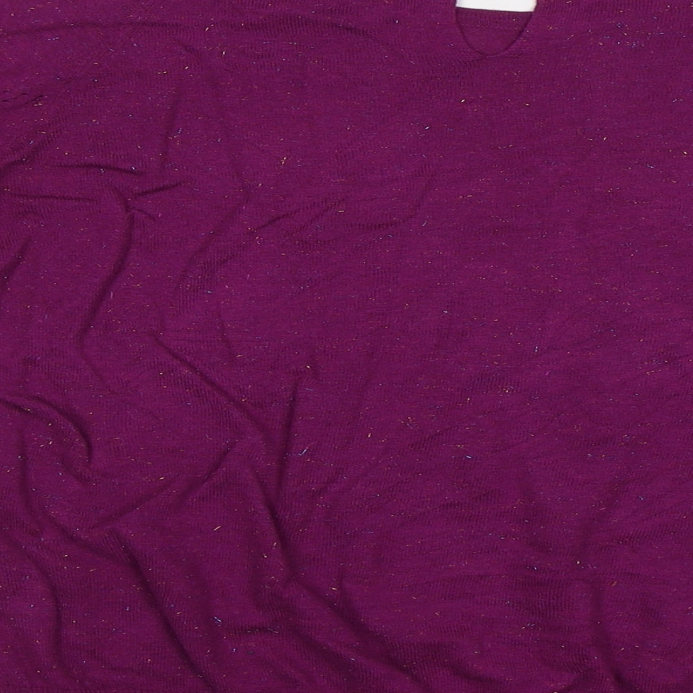 Encuentro Womens Purple Knit Pullover Jumper Size S