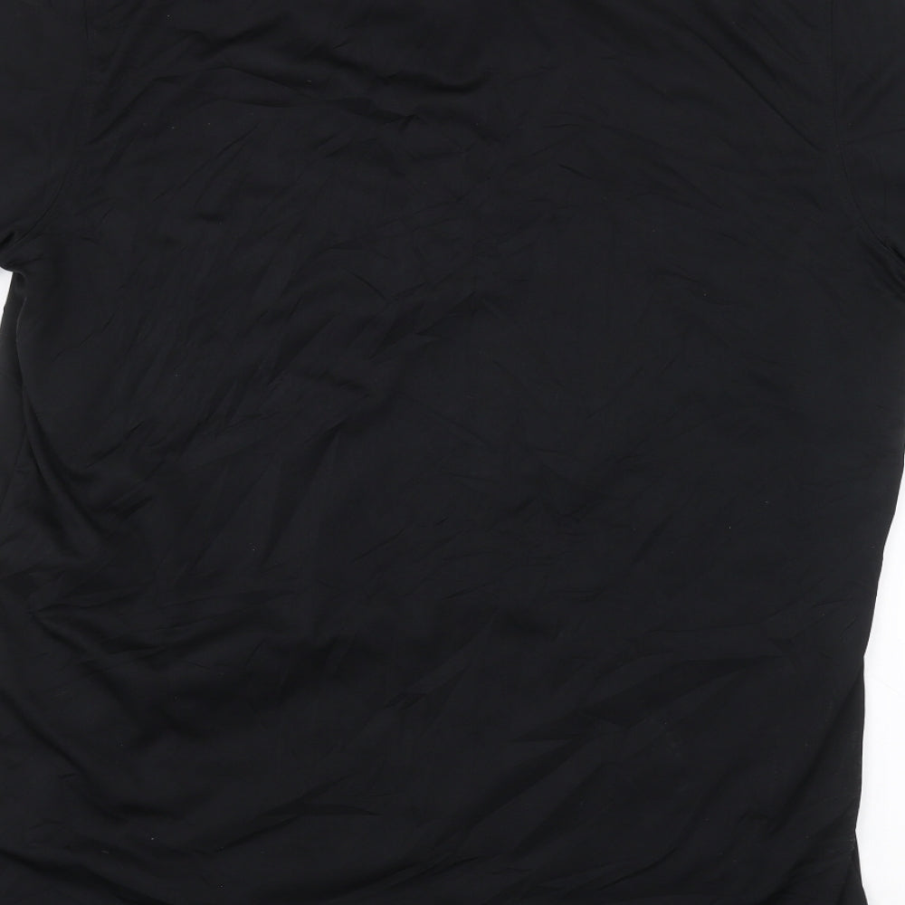 design Womens Black Basic Polo Size XL