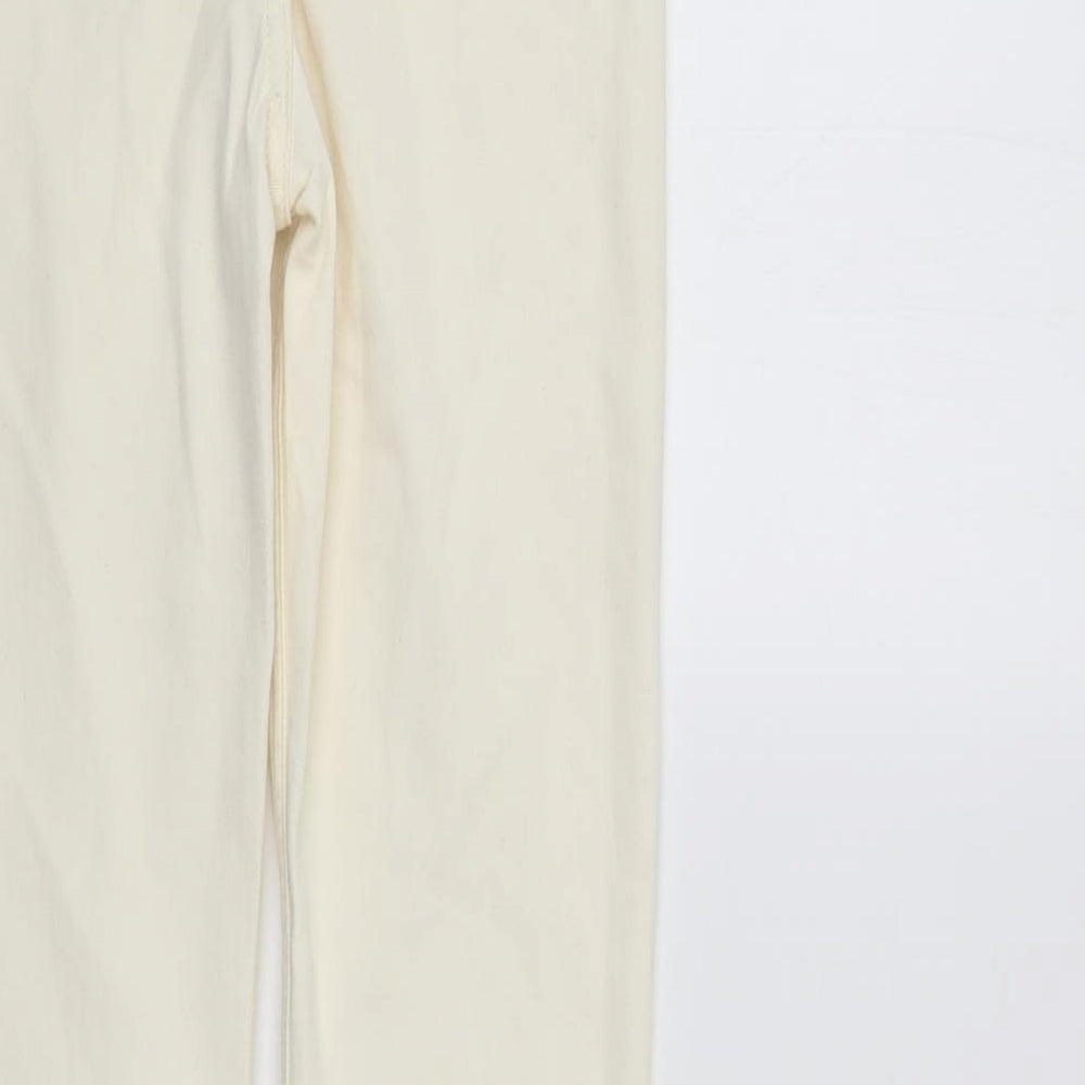 Denim & Co. Womens Ivory Denim Straight Jeans Size 6 L31 in