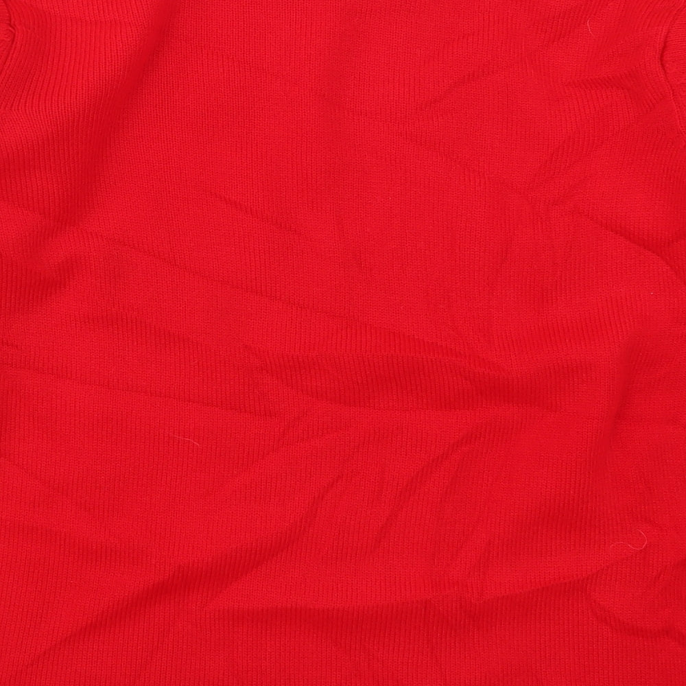 Jan Eva Womens Red Knit Pullover Jumper Size M