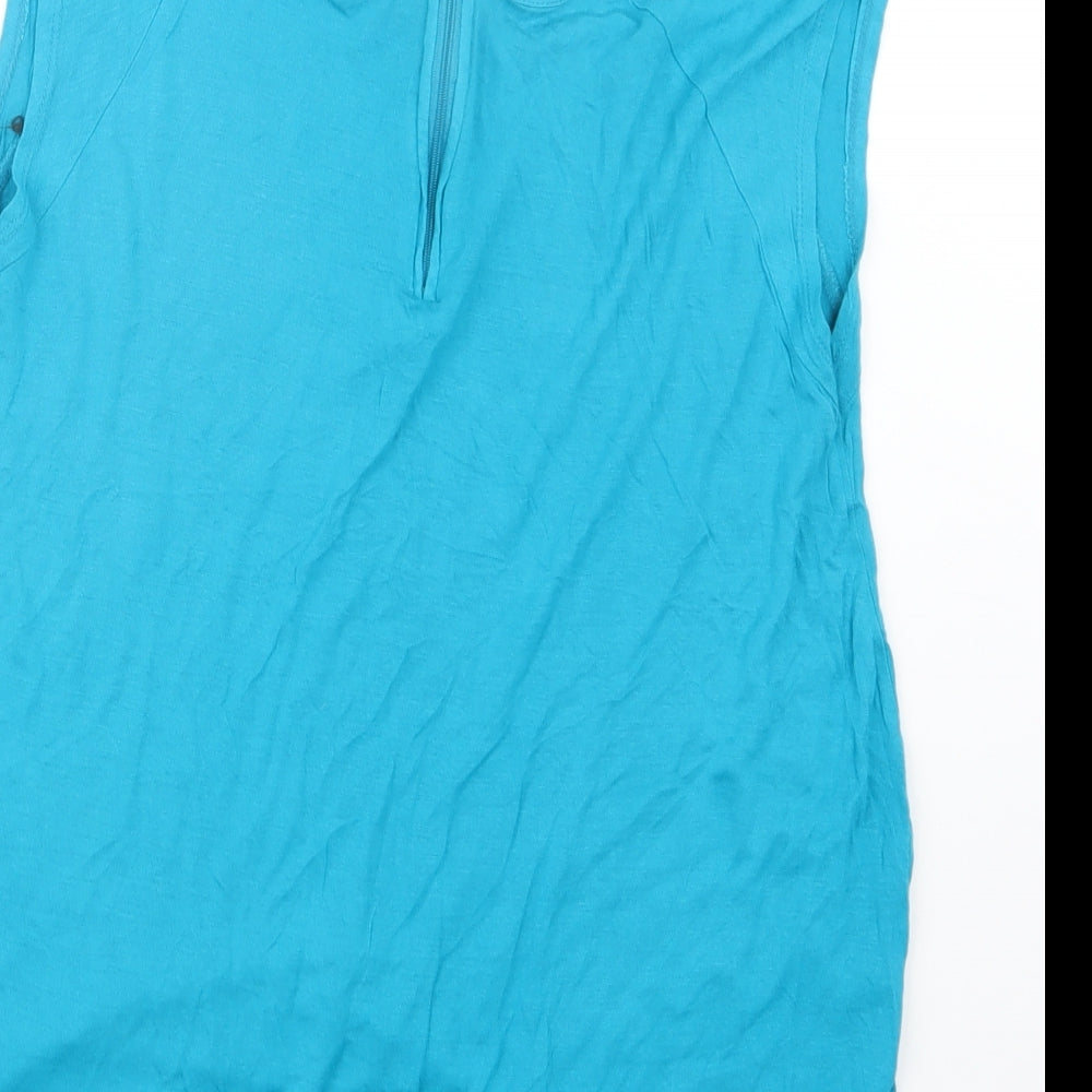 Miss Fiori Womens Blue Basic T-Shirt Size 14