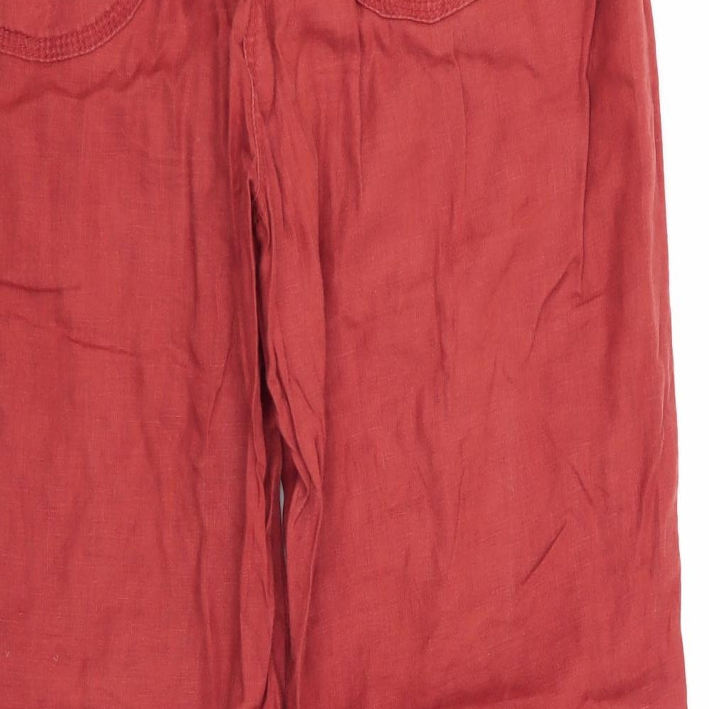 M&S Womens Orange Trousers Size 12 L27 in - Stretch waistband