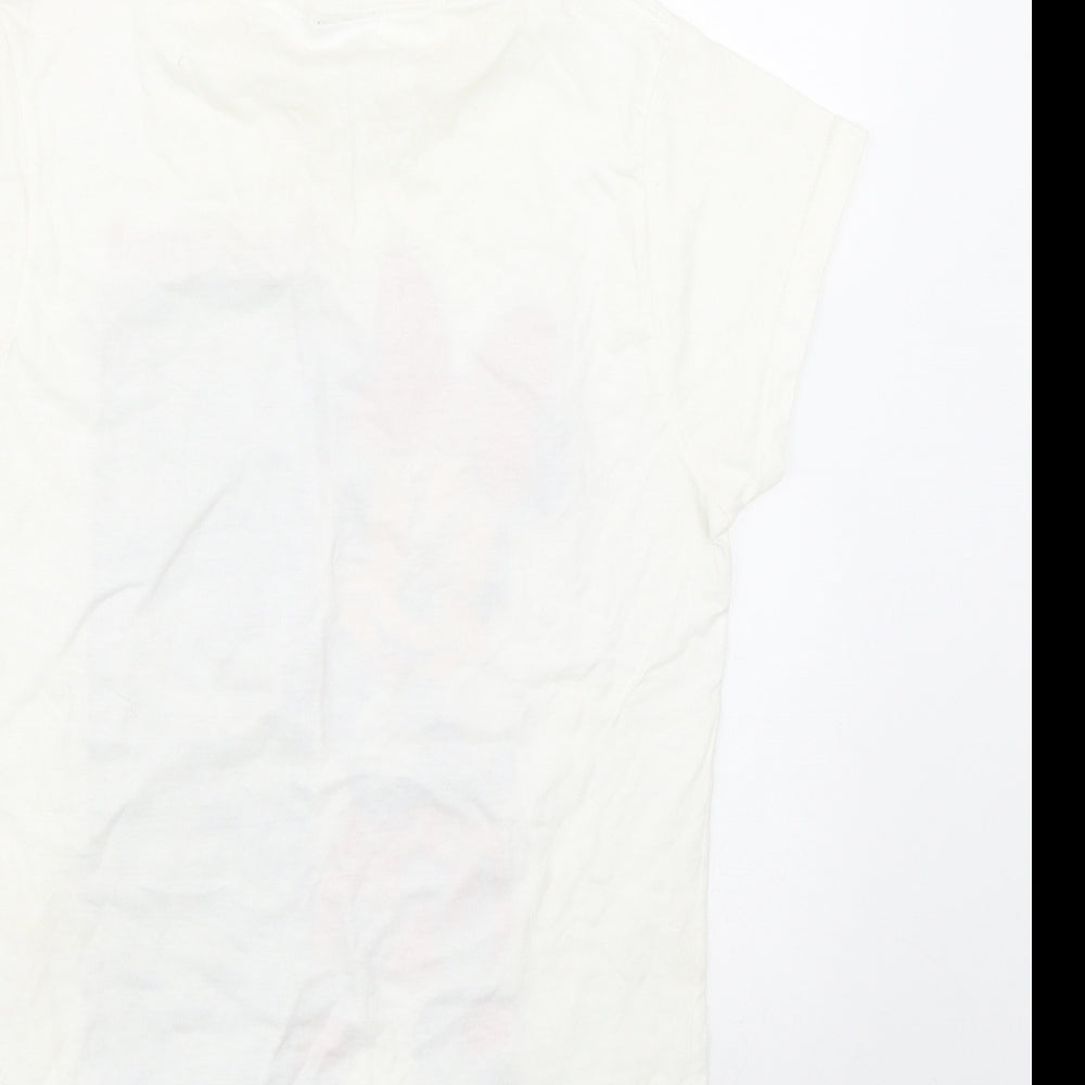 Disney Womens White Basic T-Shirt Size S