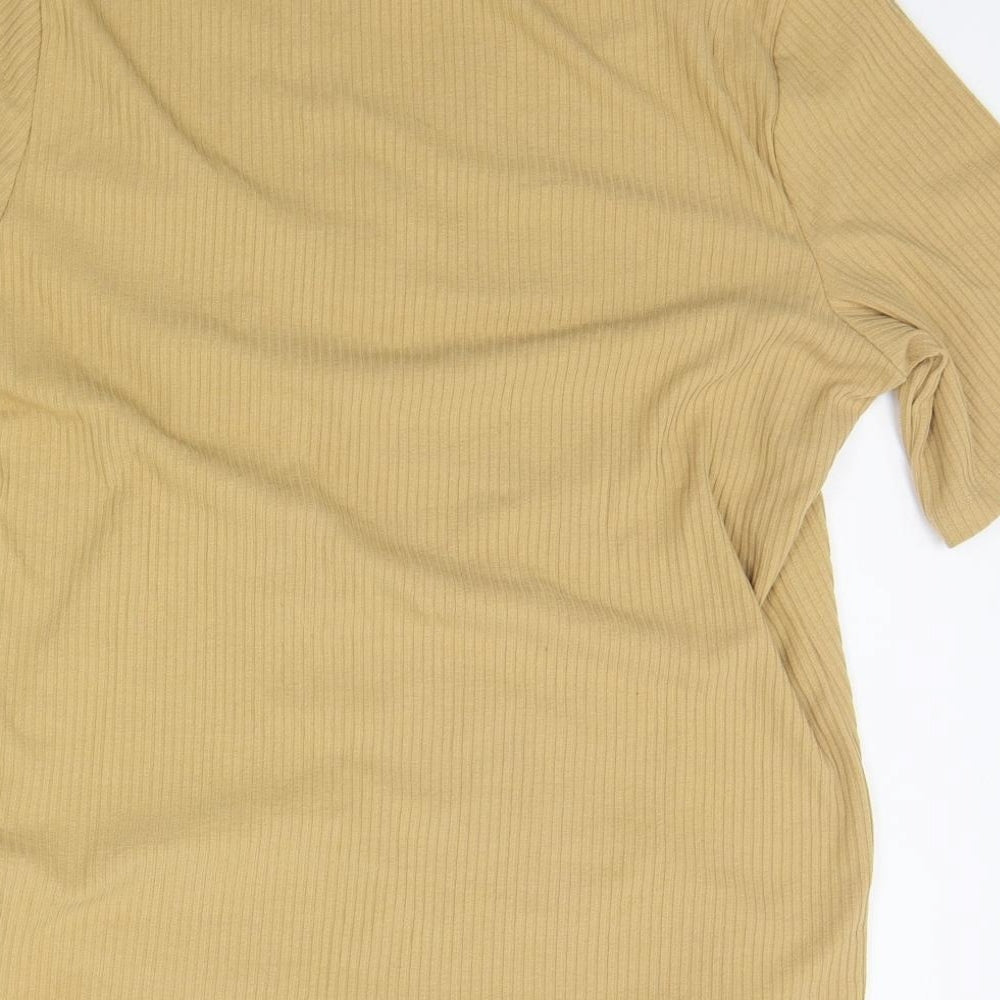 TU Womens Beige Basic Polo Size 16