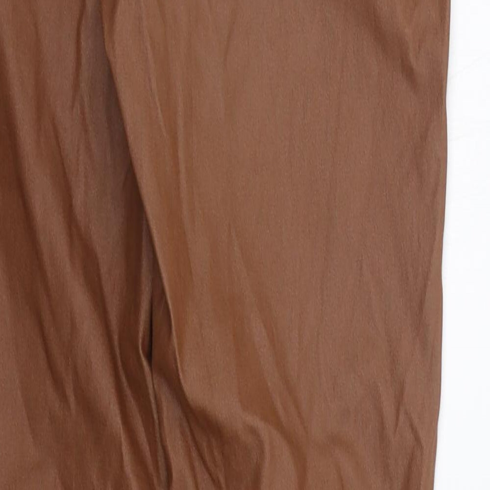 deniem co Womens Brown Trousers Size 12 L27 in