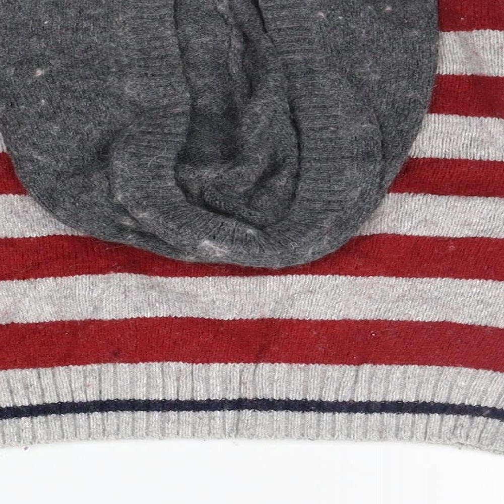 NEXT Boys Red Striped Pullover Hoodie Size 2-3 Years