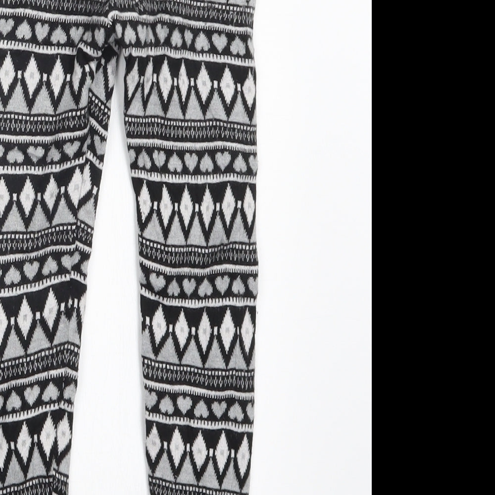 Primark Girls Black Geometric Carrot Trousers Size 8-9 Years