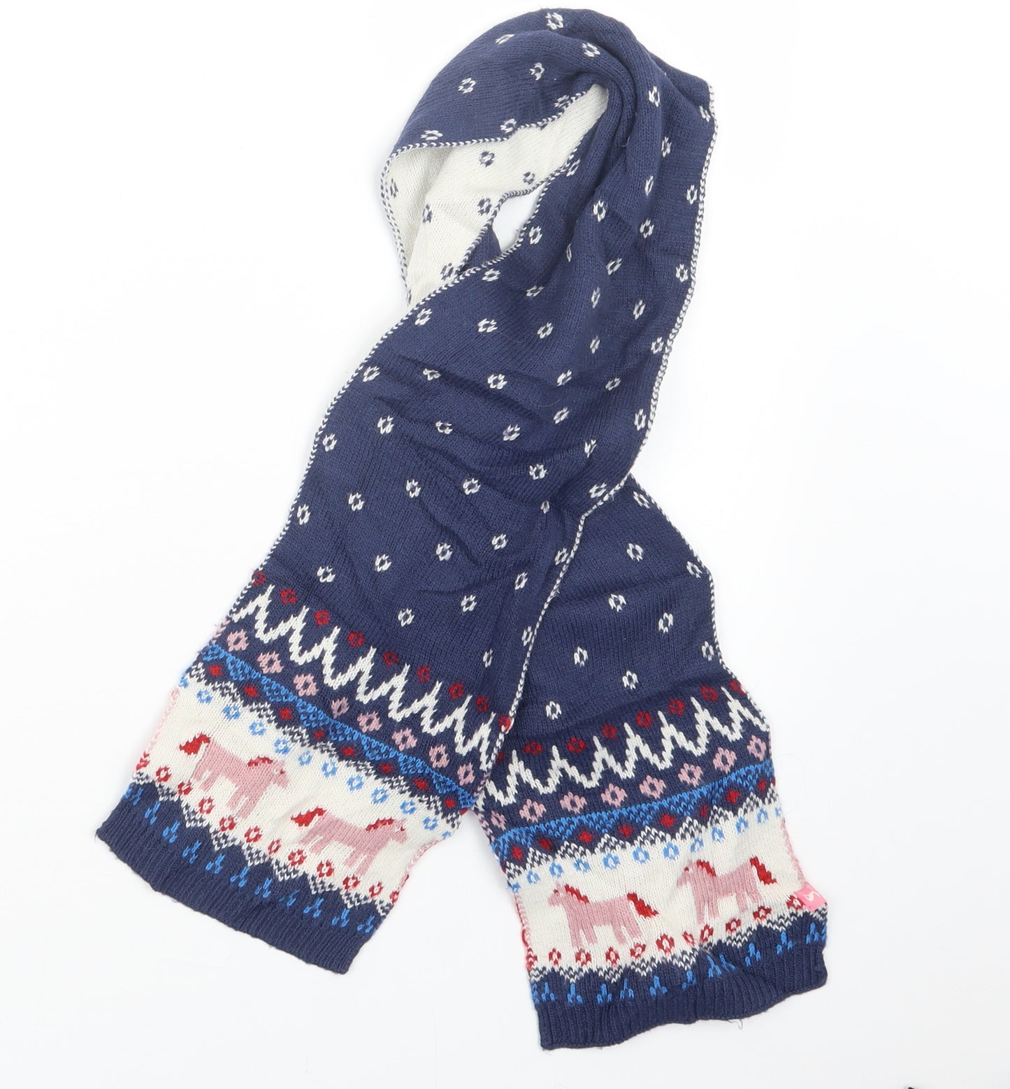 Joules Girls Blue Knit Scarf Scarves & Wraps One Size