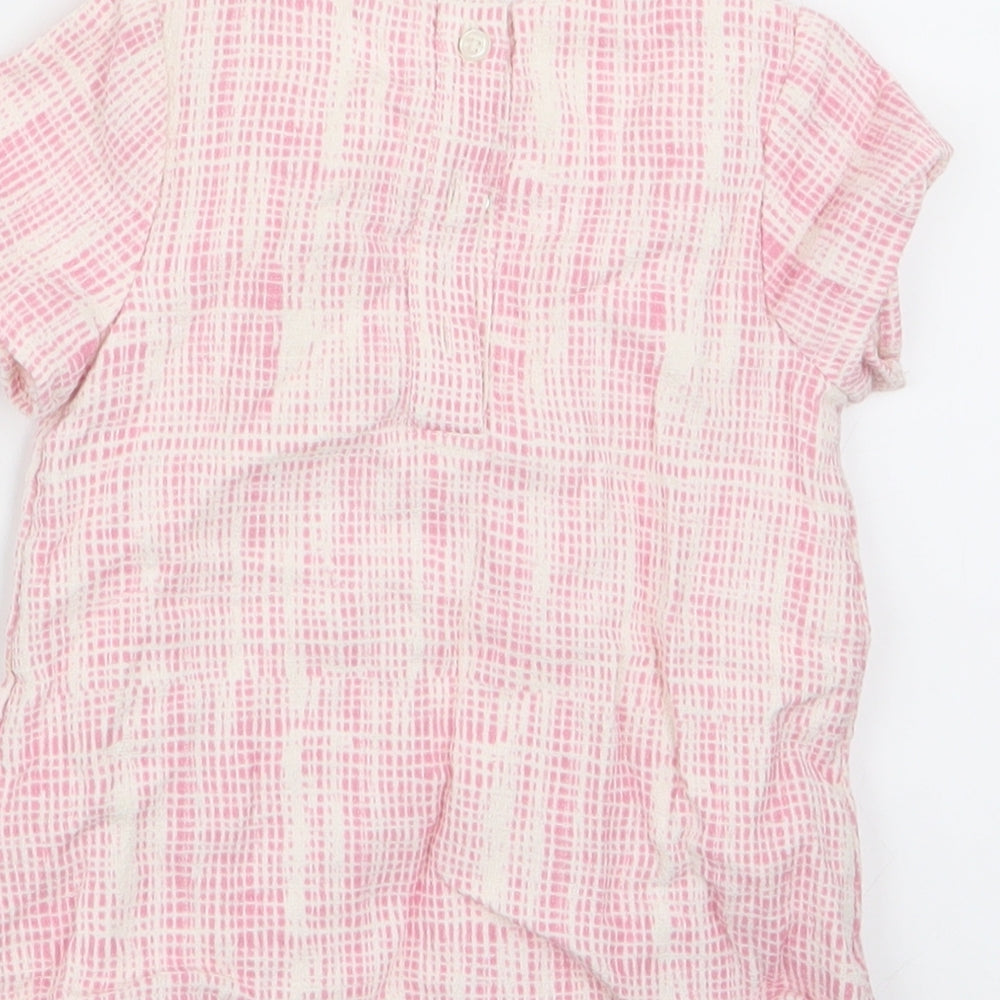 M&S Girls Pink Geometric Basic T-Shirt Size 9-12 Months