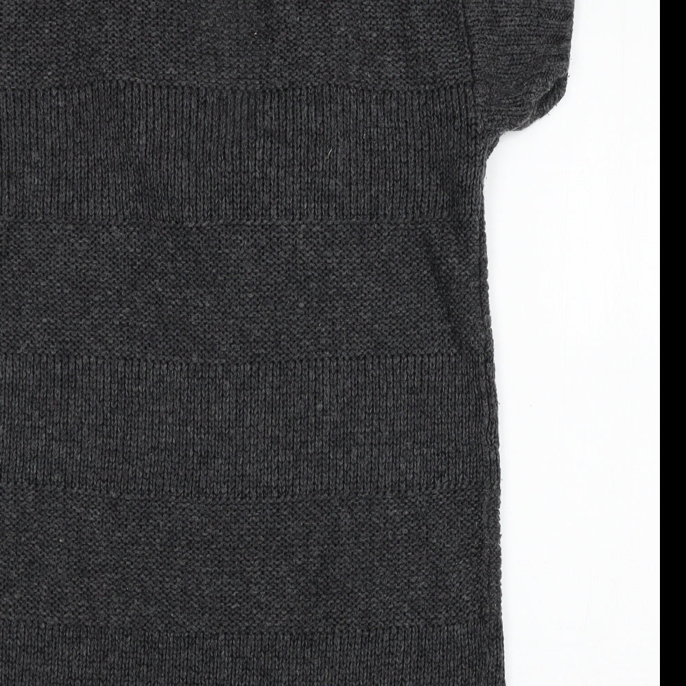 ICHI Womens Grey Knit Pullover Jumper Size S