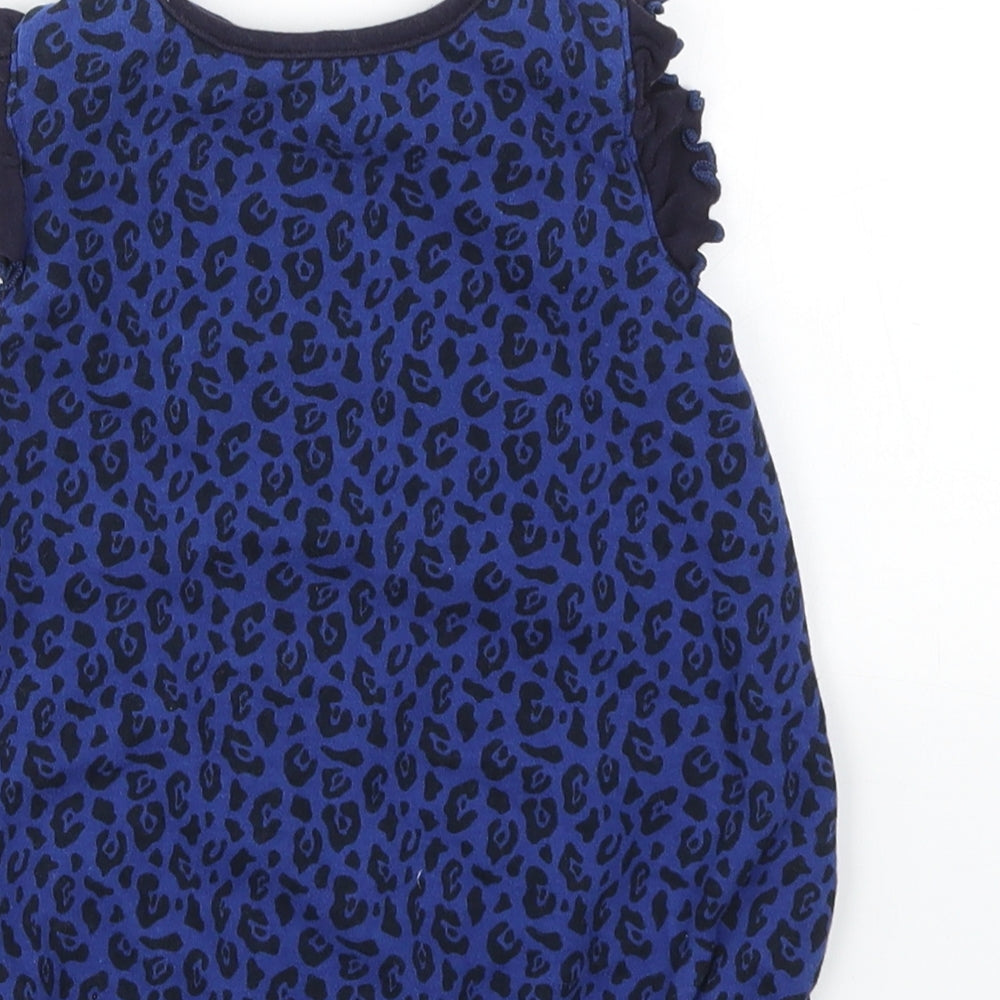 MAJESTICS Girls Blue Animal Print Babygrow One-Piece Size 12 Months