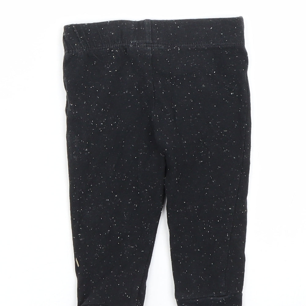 F&F Girls Black Spotted Capri Leggings Size 3-6 Months