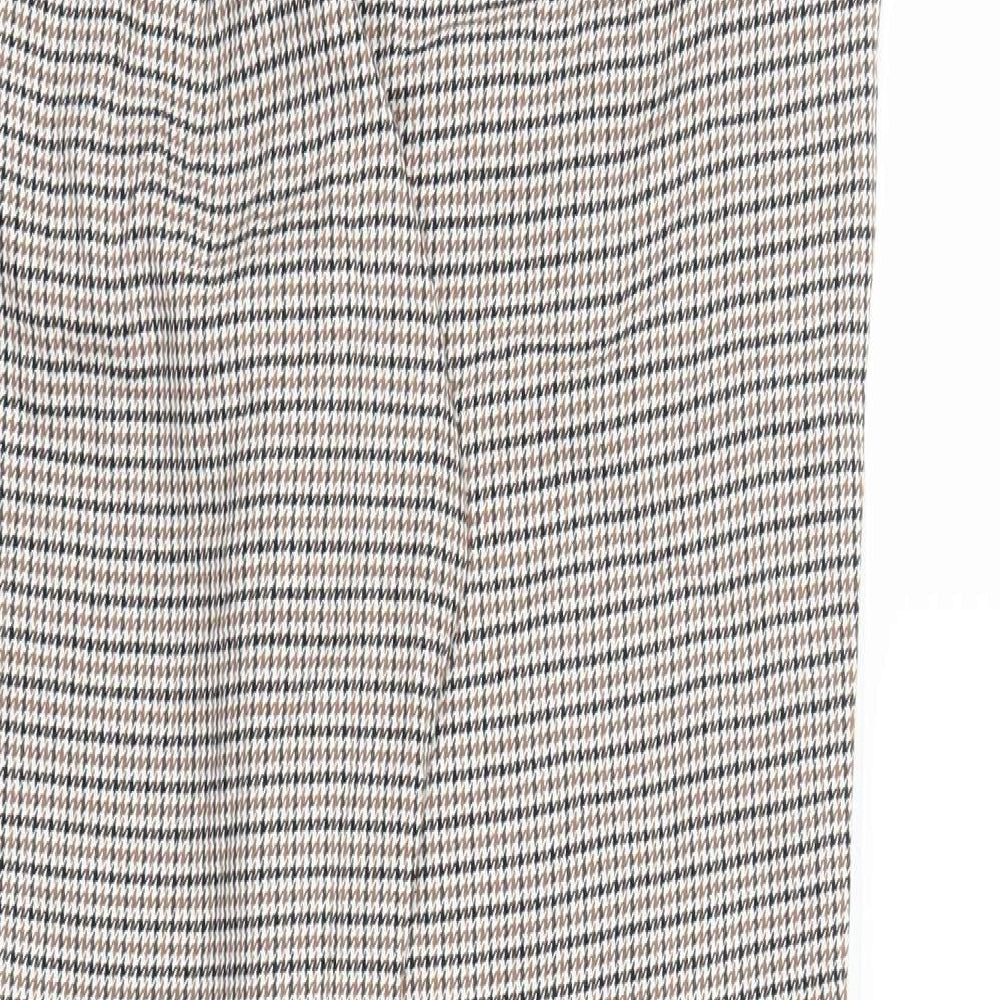ASOS Womens Brown Houndstooth Capri Trousers Size 10 L24 in