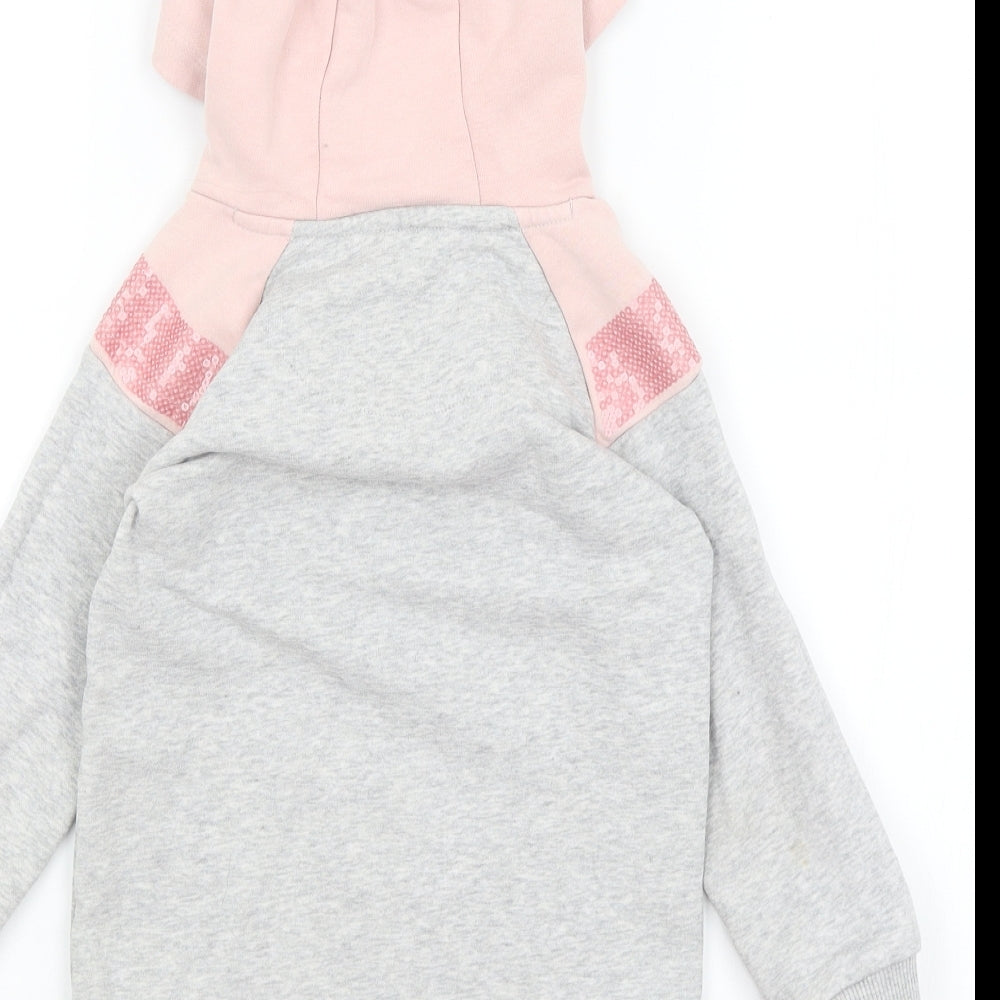 F&F` Girls Grey Pullover Hoodie Size 4-5 Years