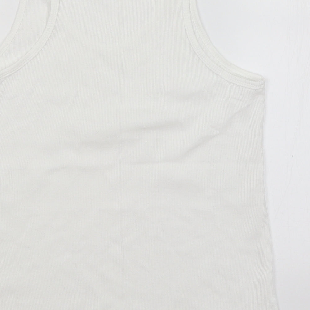 Select Womens White Basic Tank Size 14