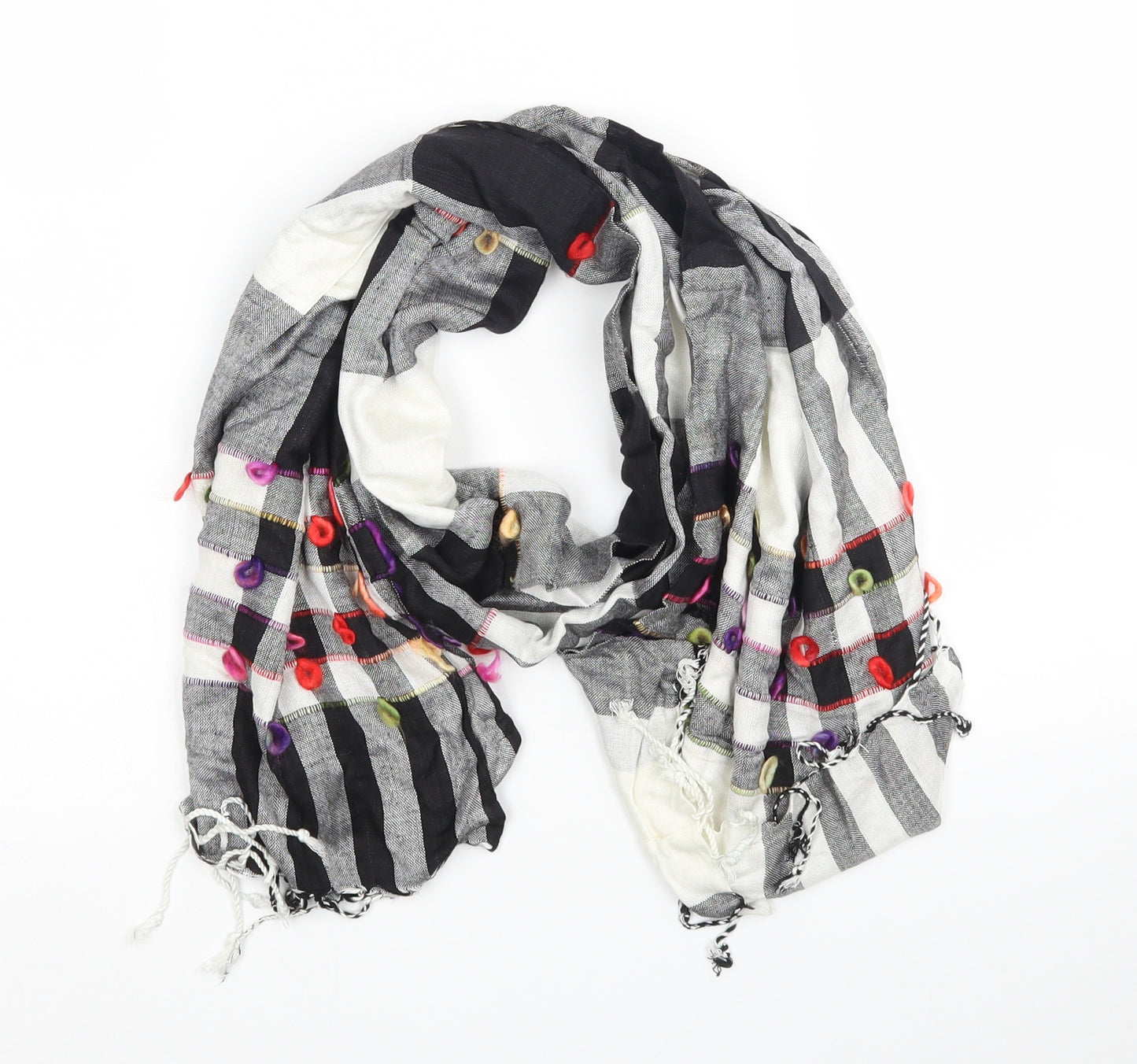 Preworn Womens Black Check Scarf
