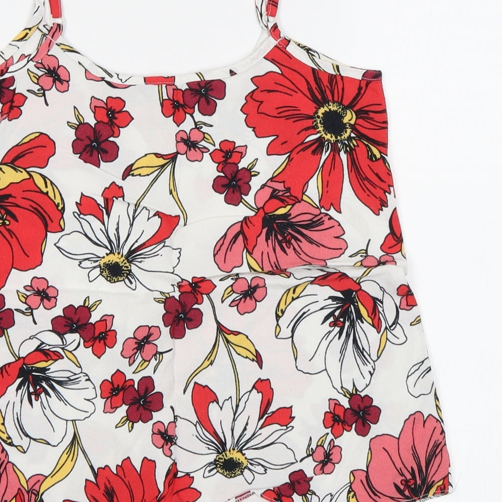 F&F Womens White Floral Camisole Tank Size 6