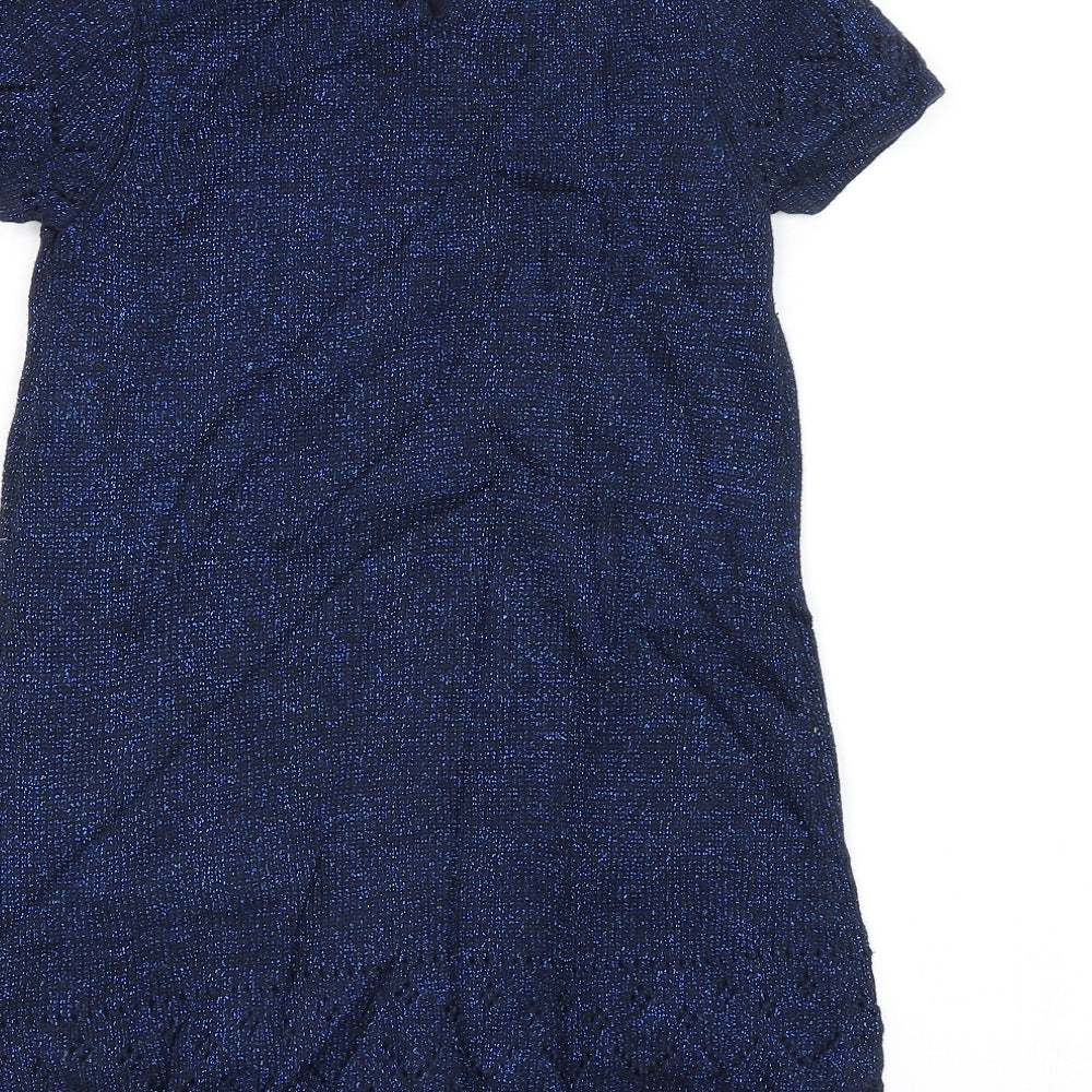 Preworn Girls Blue Jumper Dress Size 5-6 Years
