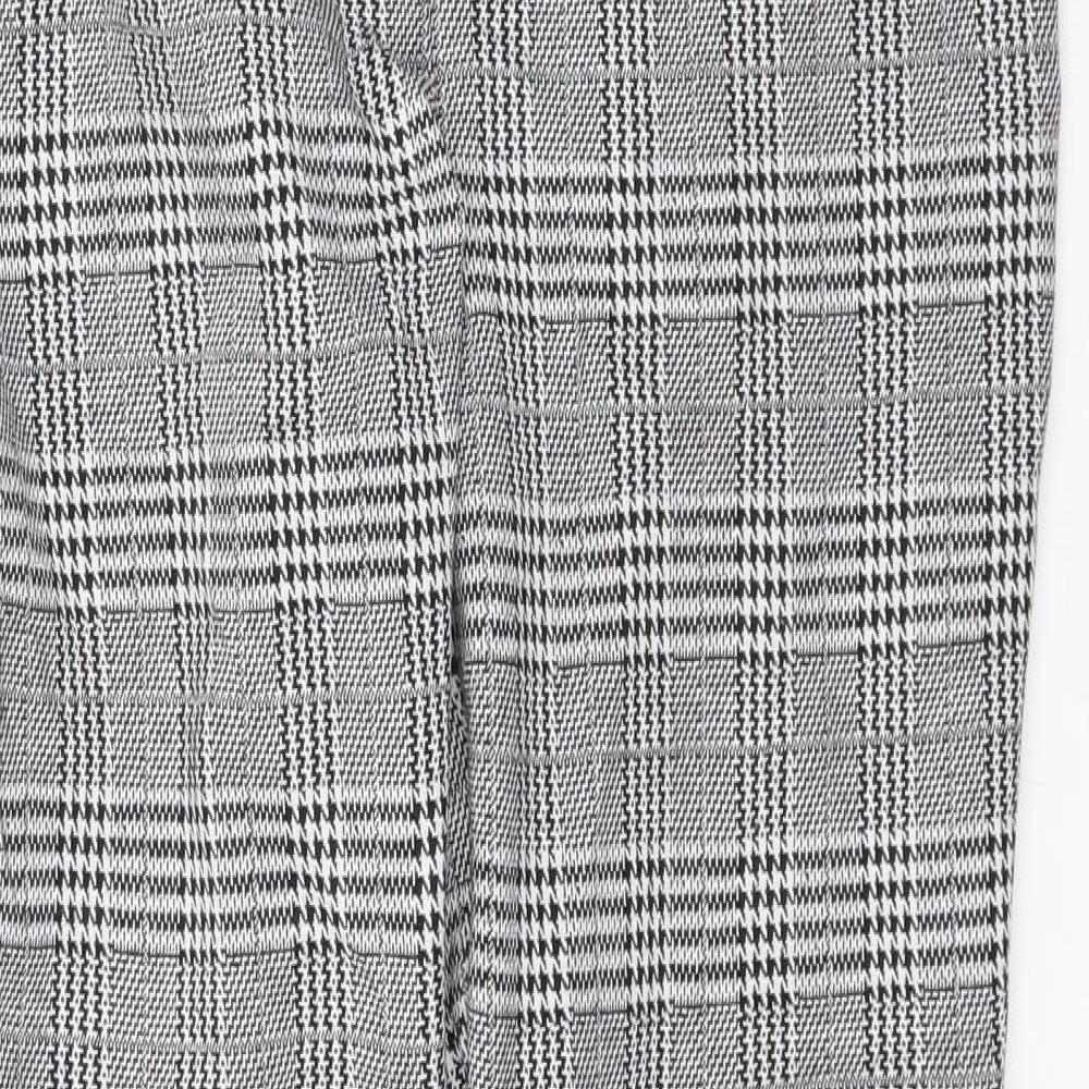 H&M Womens Grey Plaid Trousers Size S L29 in - Gingham