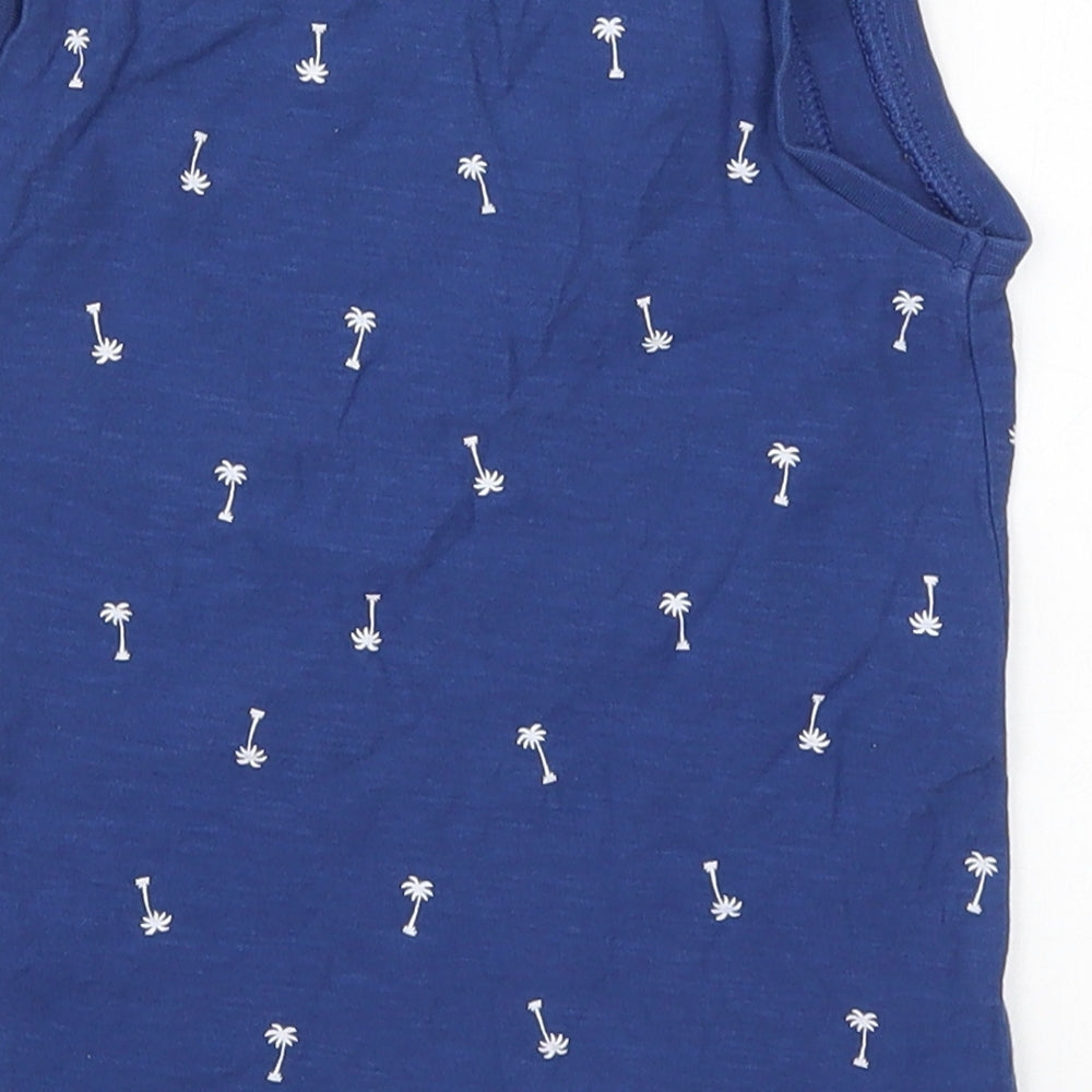 Matalan Boys Blue Basic Tank Size 2-3 Years - Palm Trees
