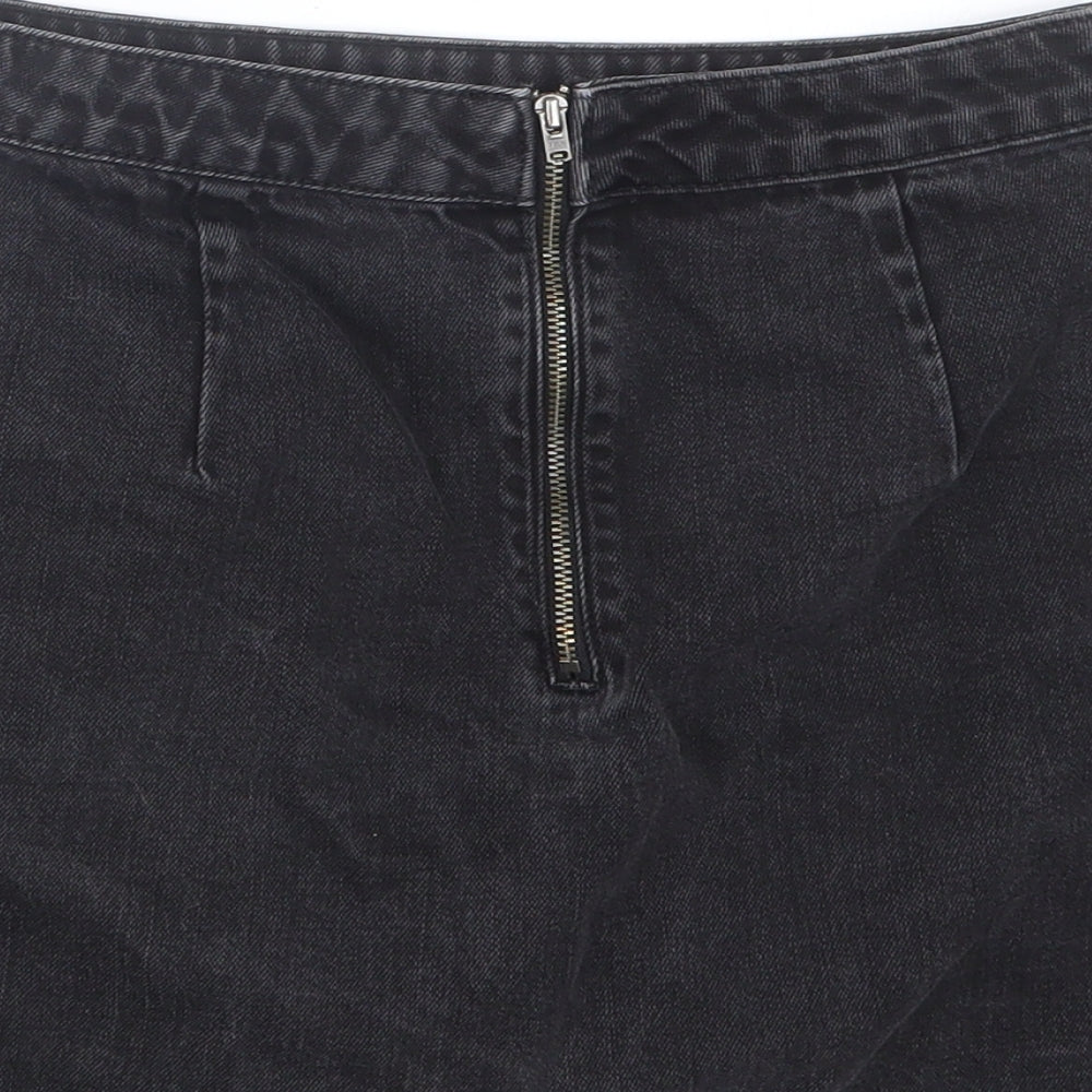 Topshop Womens Black Denim Straight & Pencil Skirt Size 26 in