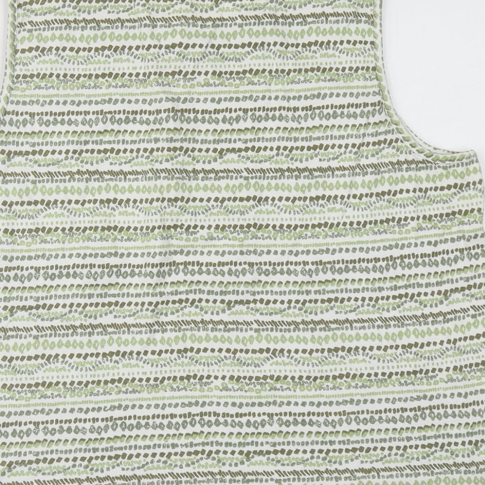 Bm Casual Womens Green Striped Basic Tank Size L