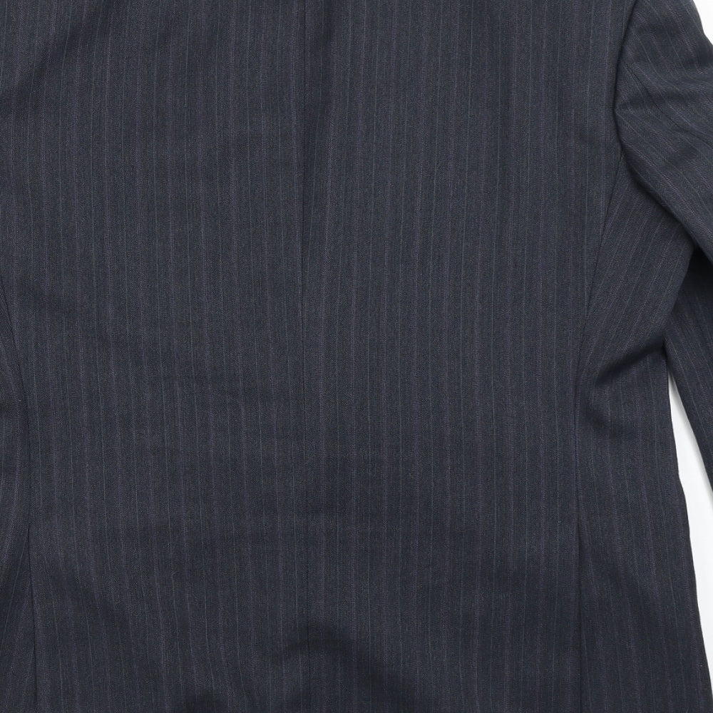 St Michael Mens Blue Striped Jacket Blazer Size 40