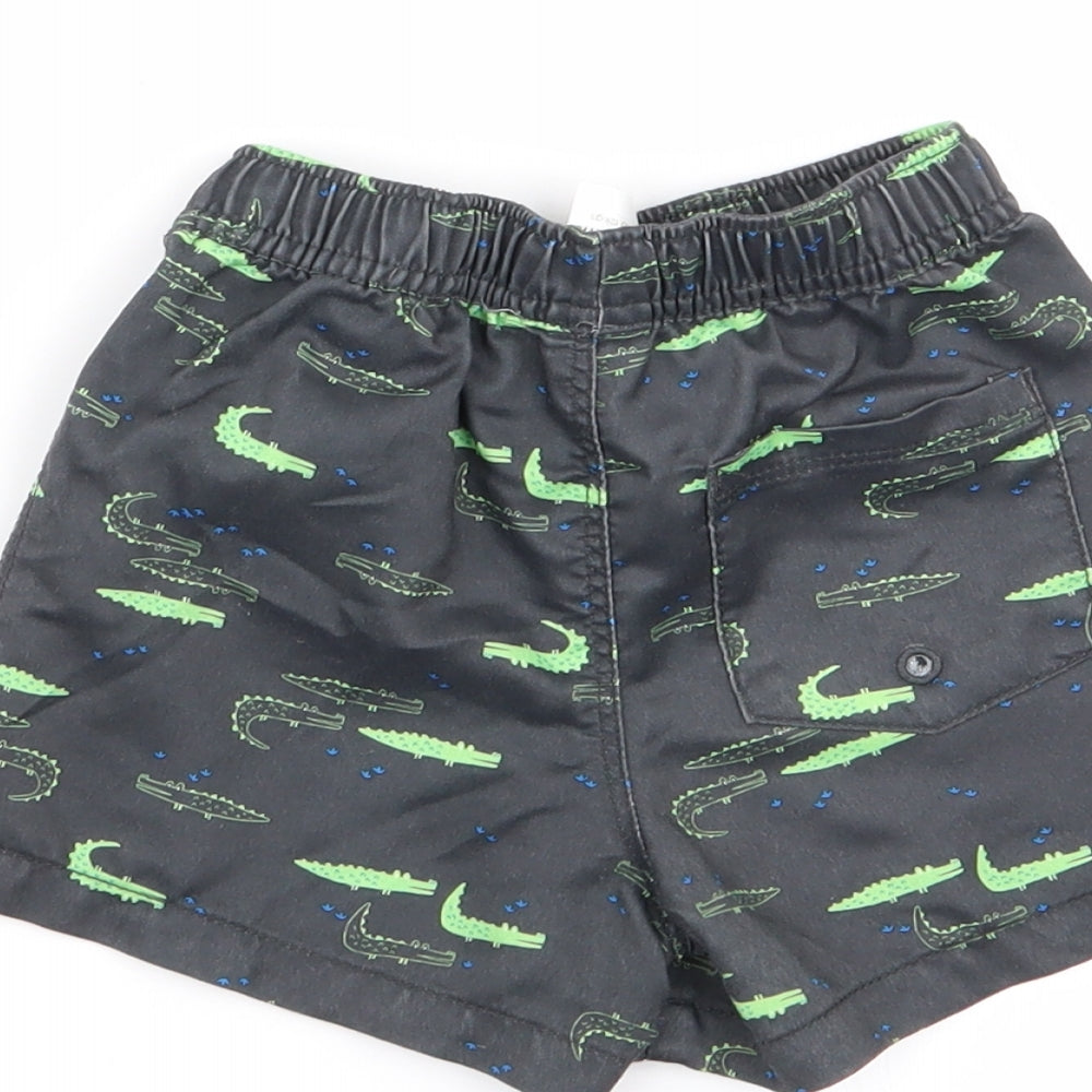Preworn Boys Grey Animal Print Capri Trousers Size 12-18 Months - shorts