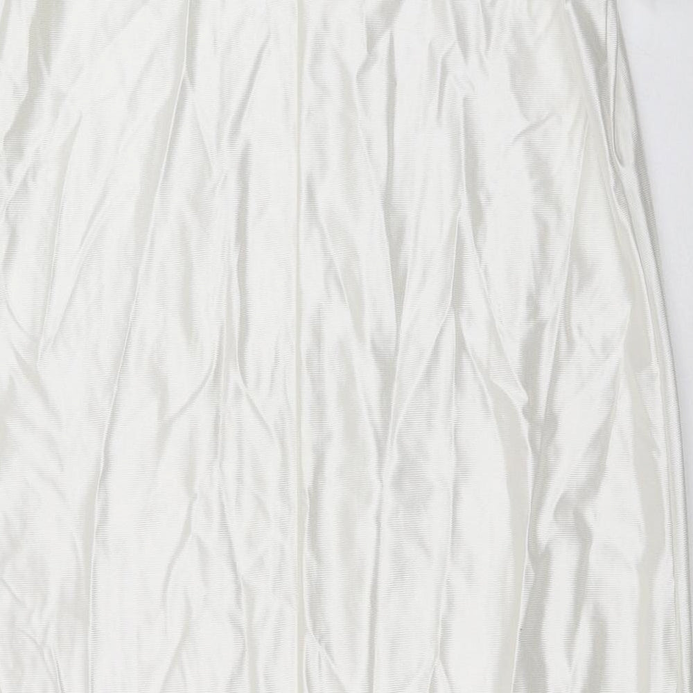 Shapely Figures Womens Ivory Solid Top Gown Size 12