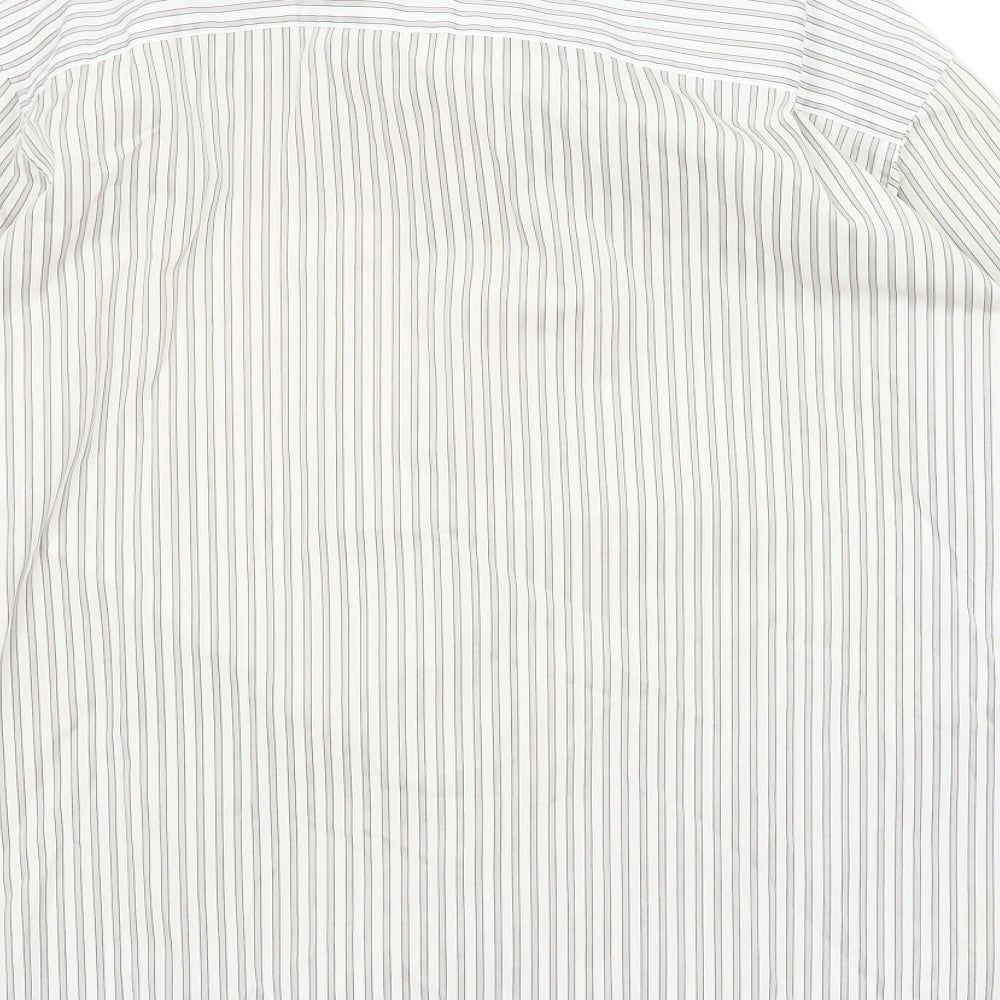 Autograph Mens White Striped Button-Up Size M