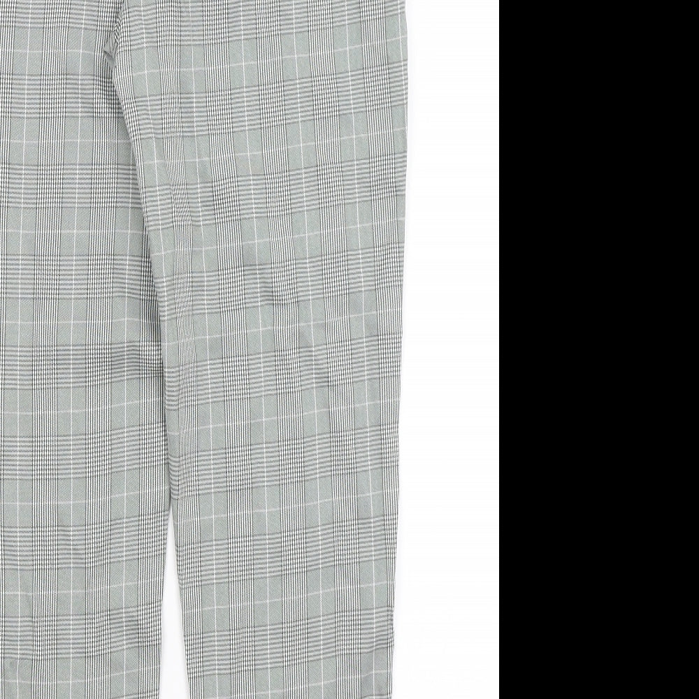 Nasty Gal Womens Grey Check Trousers Size 10 L27 in