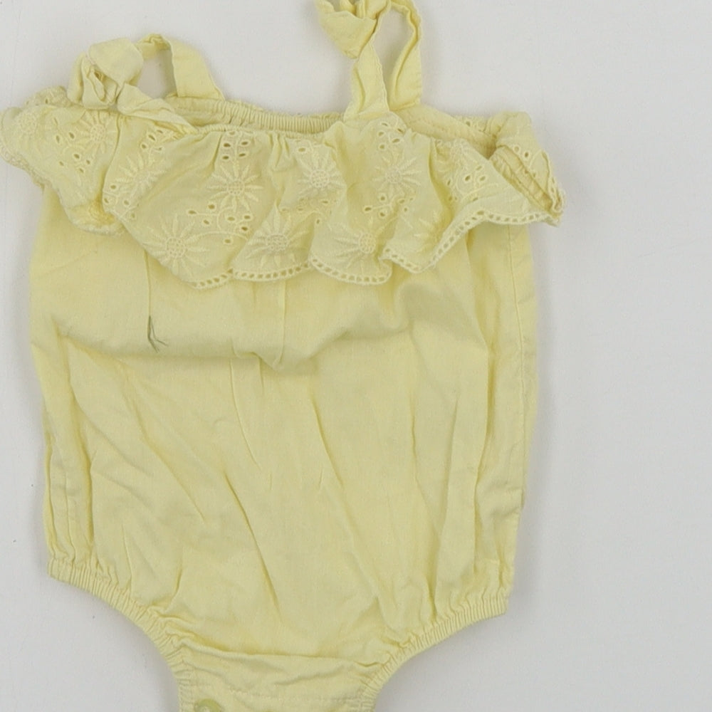 Matalan Girls Yellow Babygrow One-Piece Size Newborn