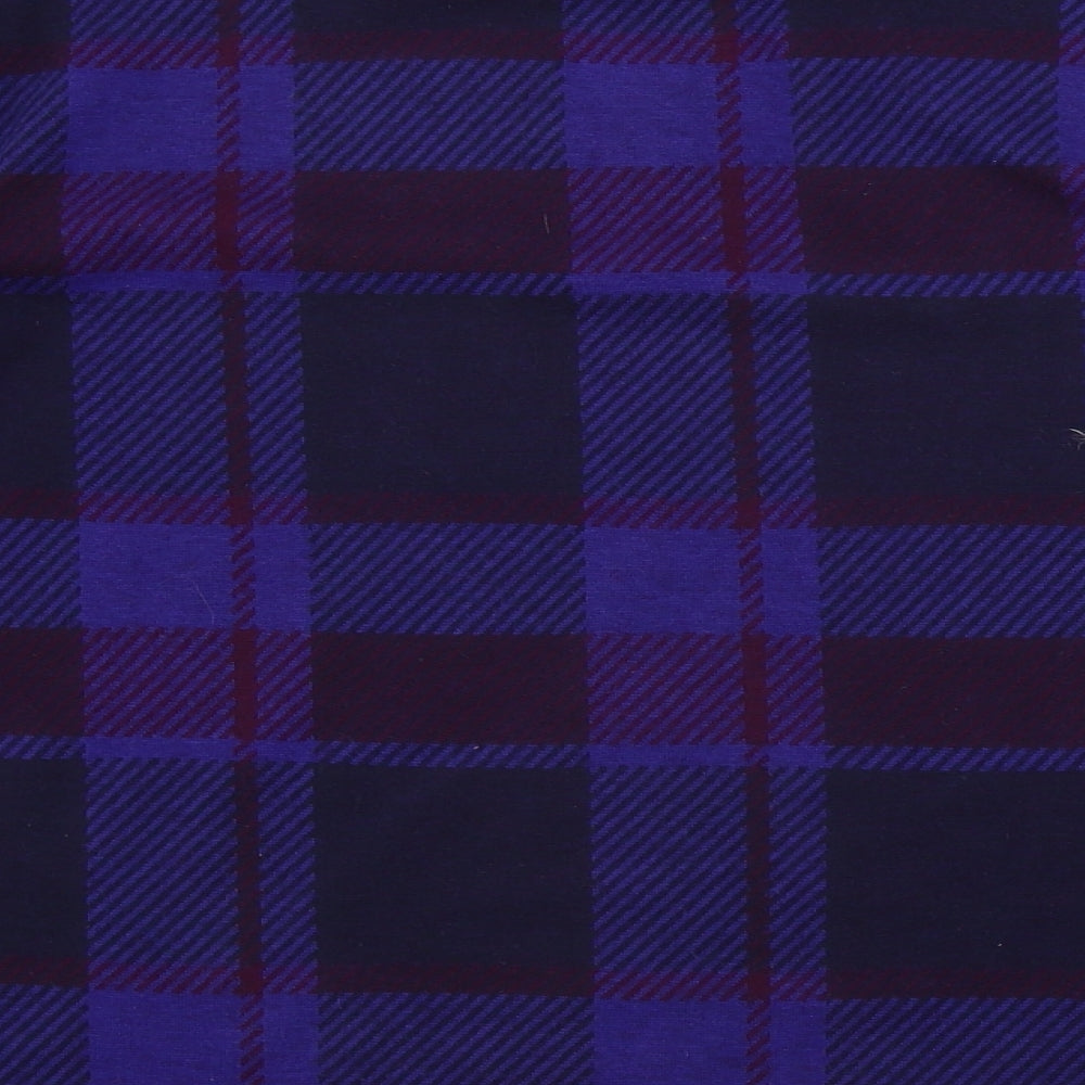 Marks and Spencer Womens Blue Check Pullover Jumper Size 16