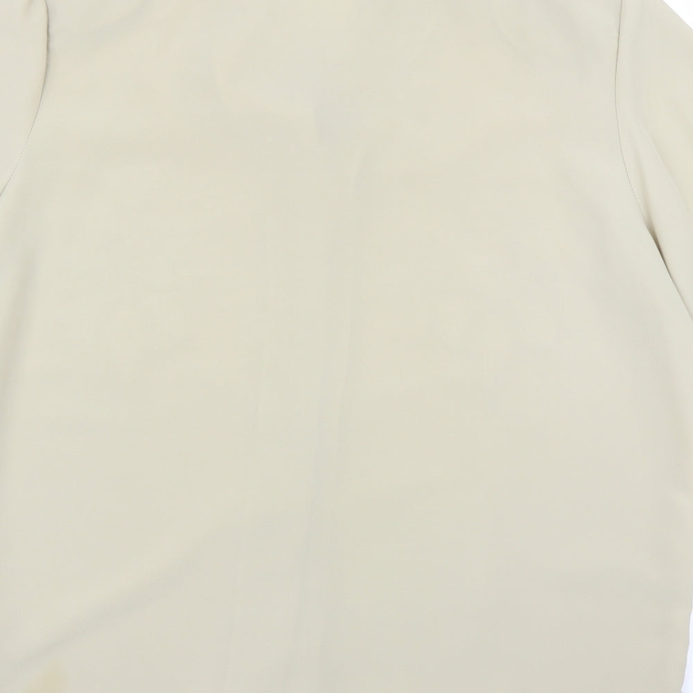 Preworn Womens Beige Floral Basic Blouse Size 16