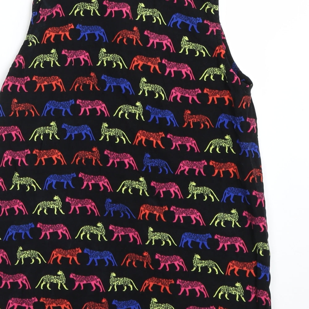 Bluezoo Girls Black Animal Print Basic Button-Up Size 11 Years - Cheetahs