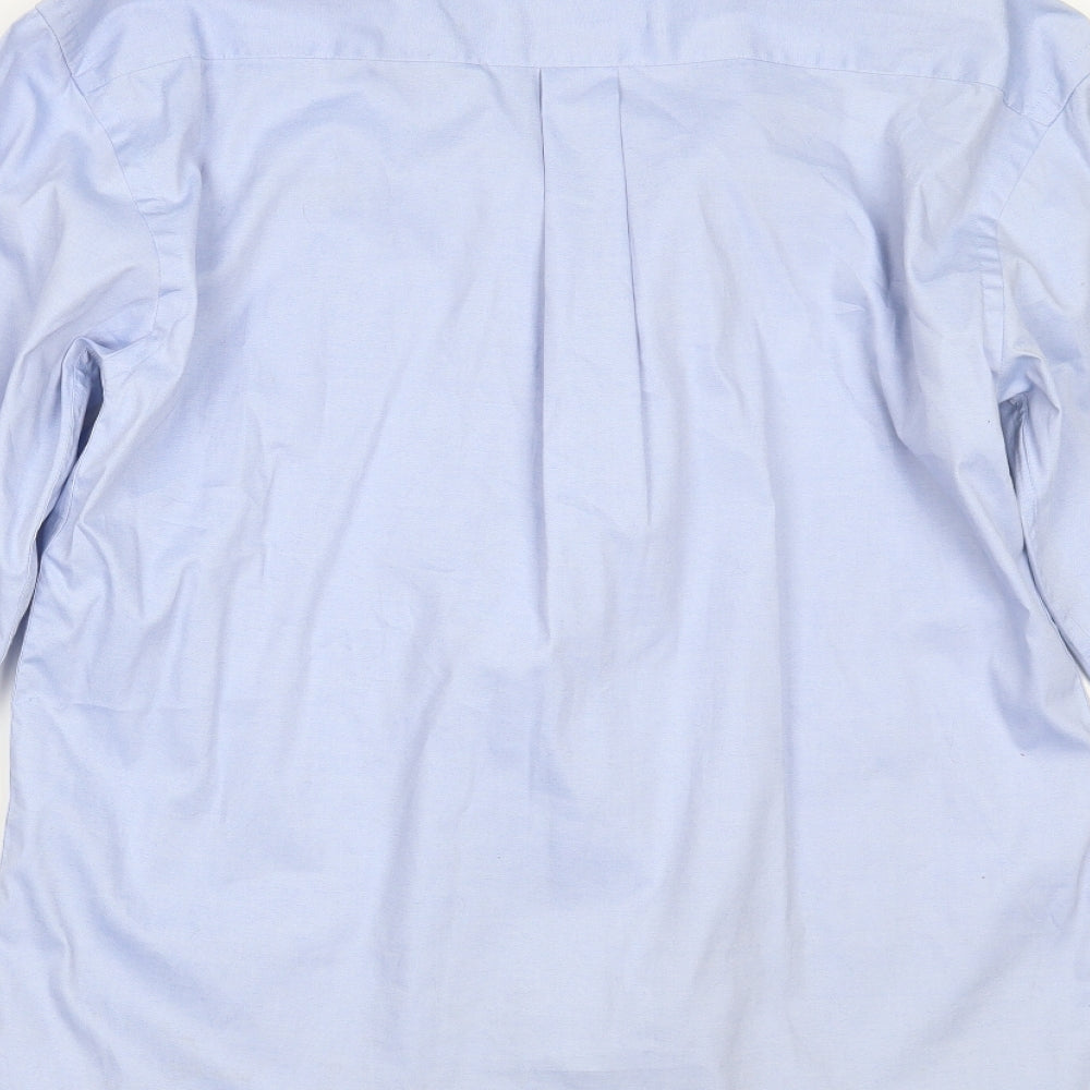 Kustom Kit Mens Blue Button-Up Size 15