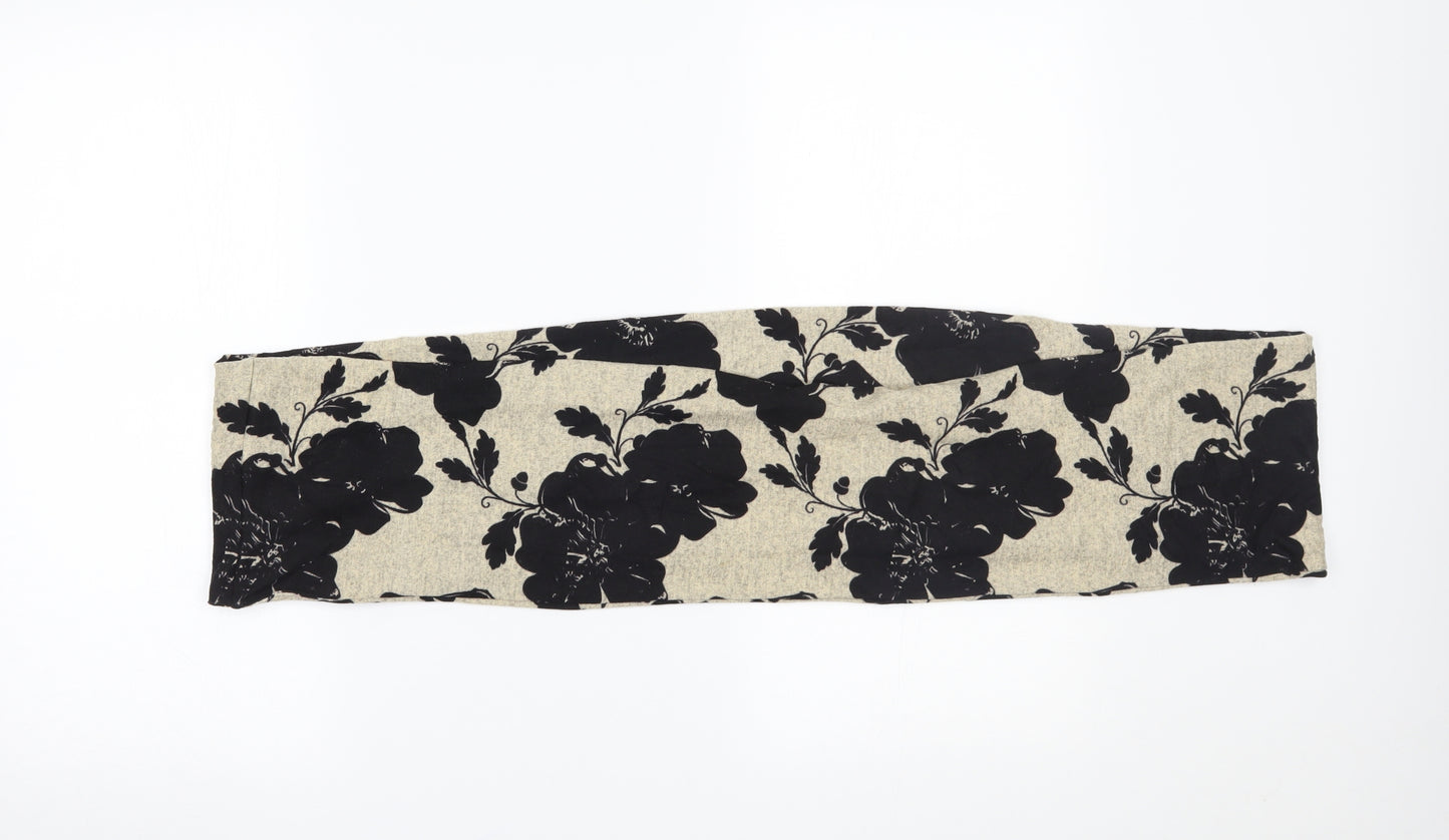 Preworn Womens Beige Floral Scarf