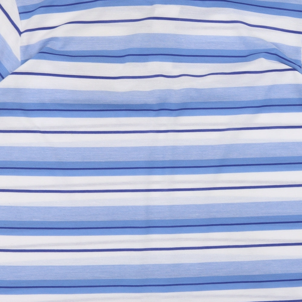 fight the wolf Mens White Striped Polo Size L
