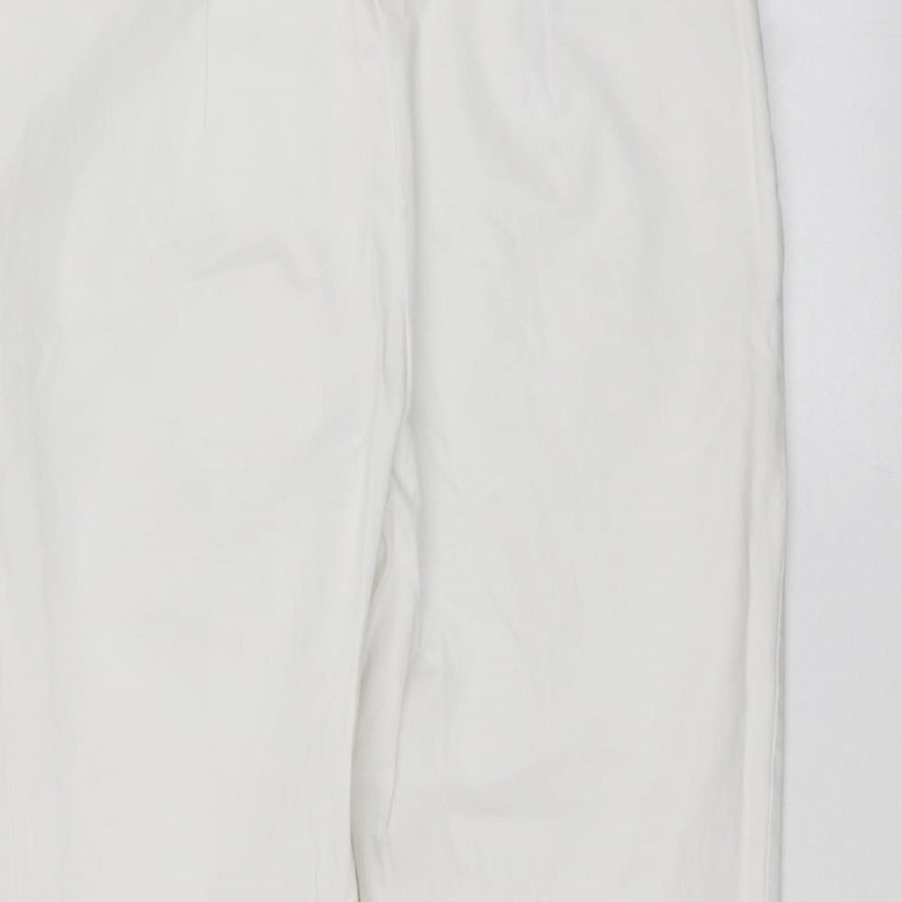 George Womens White Trousers Size 14 L32 in