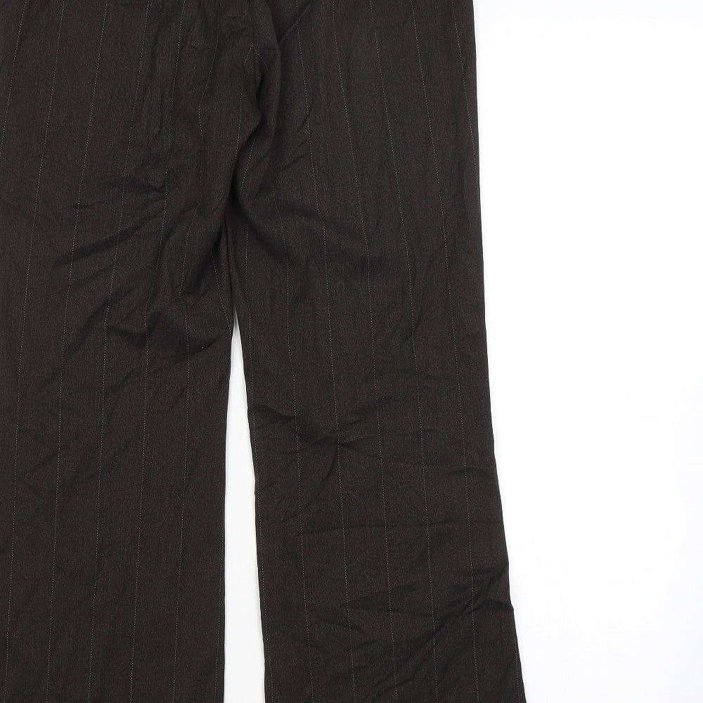 NEXT Womens Brown Striped Trousers Size 10 L28 in