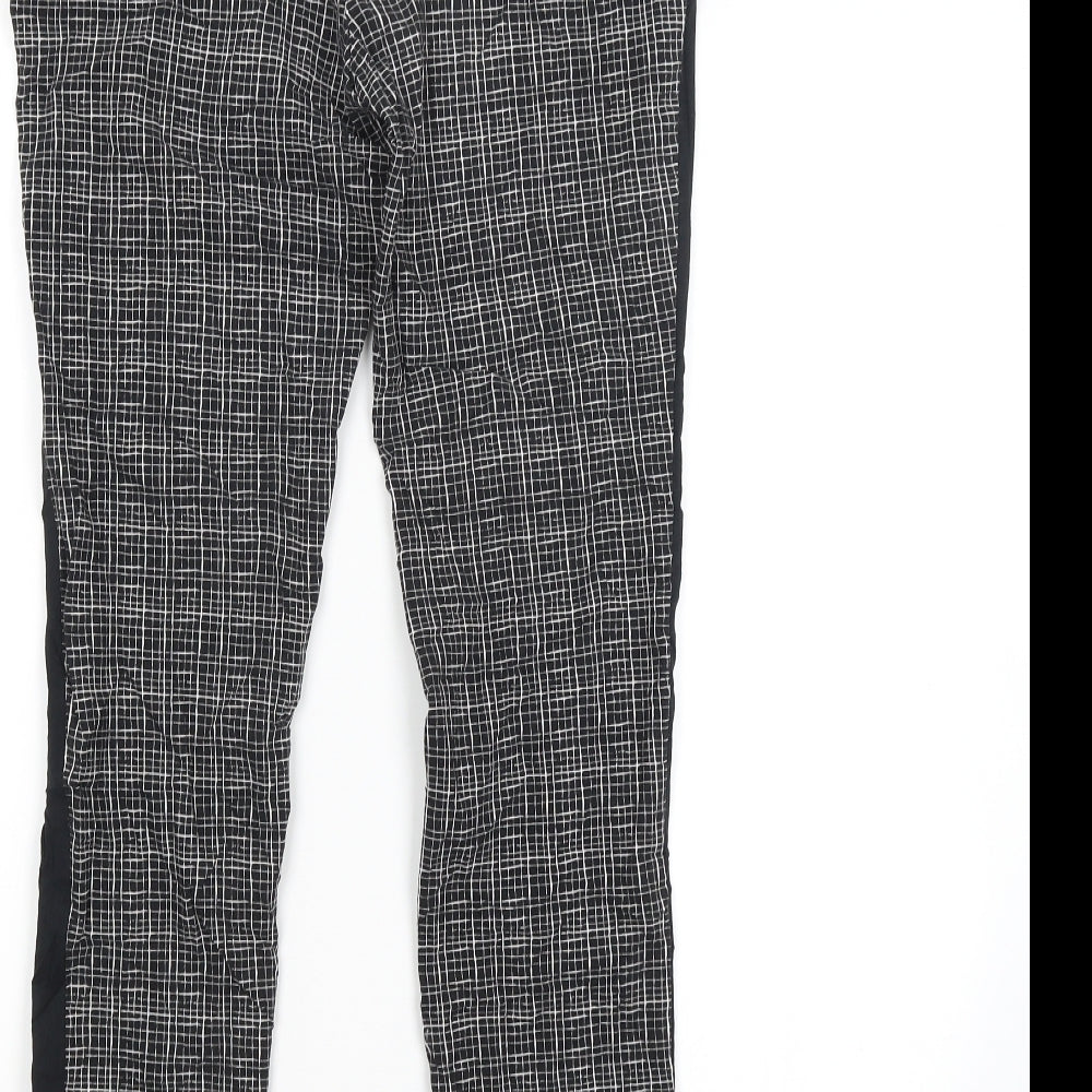 Atmosphere Womens Black Check Trousers Size 10 L28 in