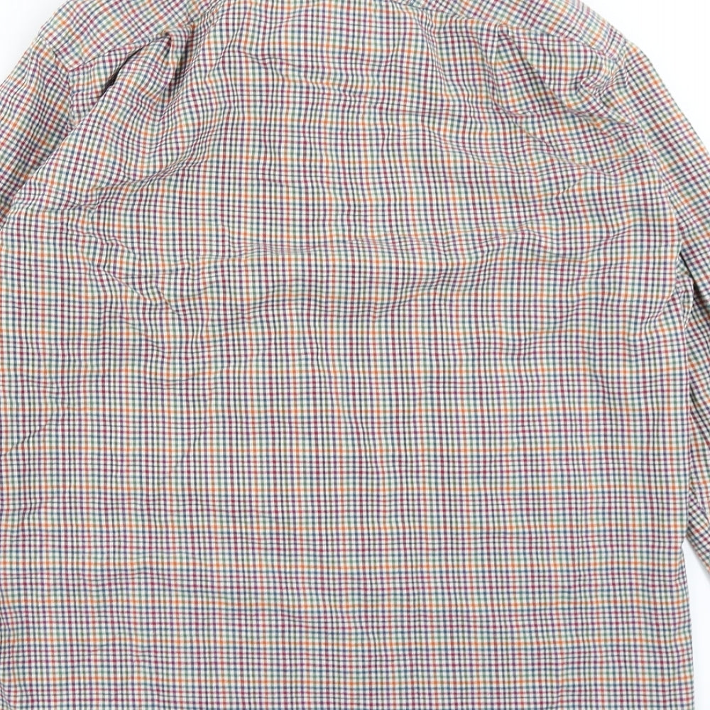 Charles Tyrwhitt Mens Pink Plaid Button-Up Size M
