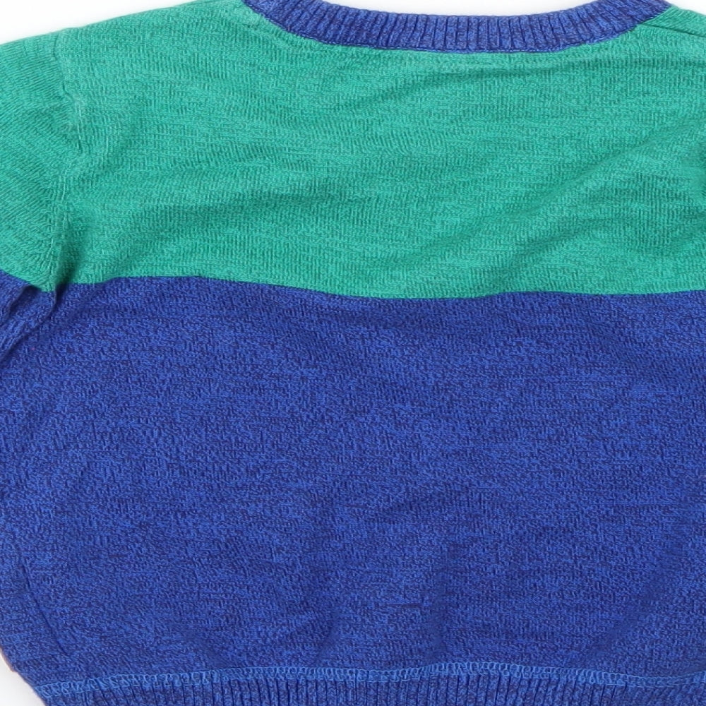 F&F Girls Multicoloured Colourblock Pullover Jumper Size 5-6 Years