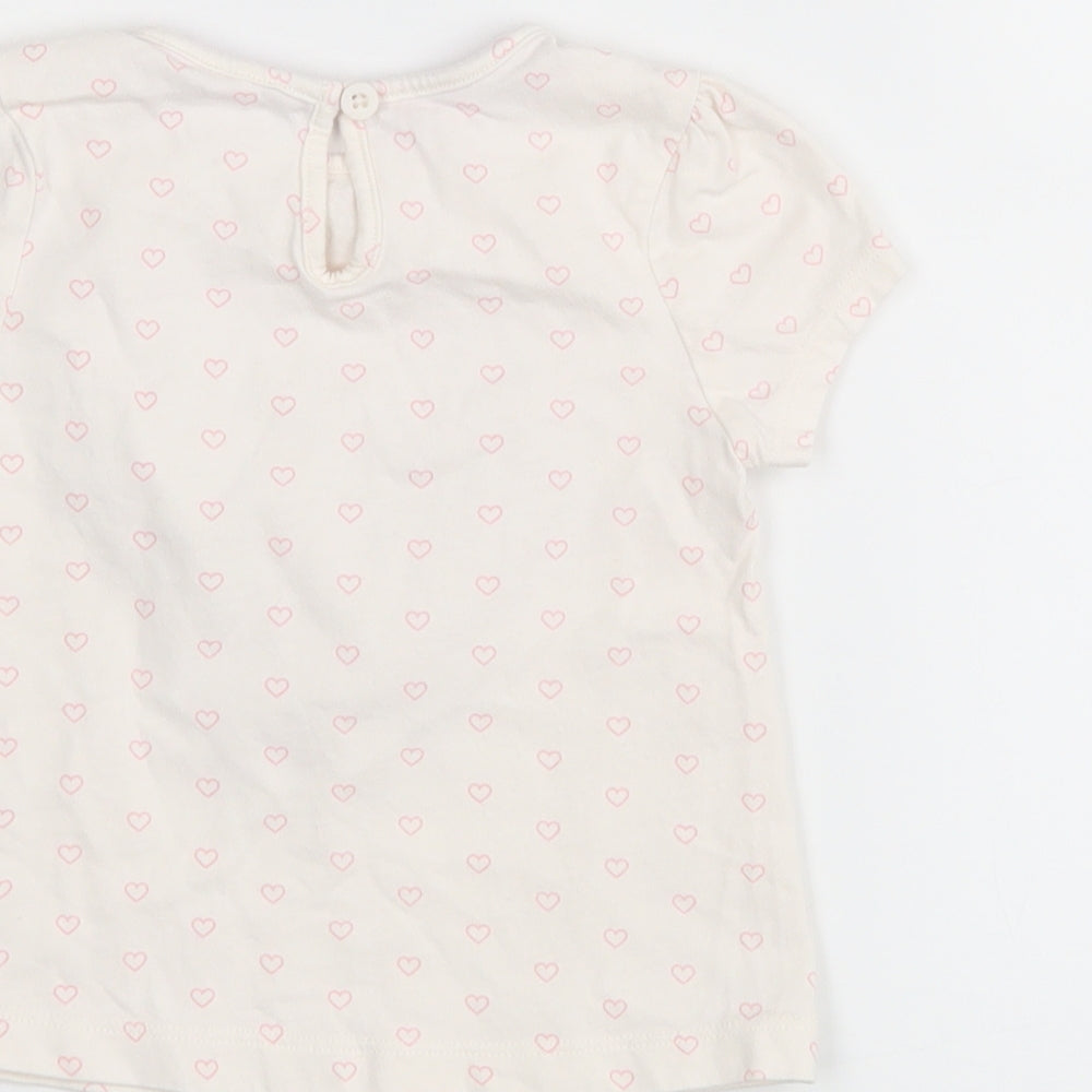 TU Girls White Spotted Basic T-Shirt Size 12-18 Months