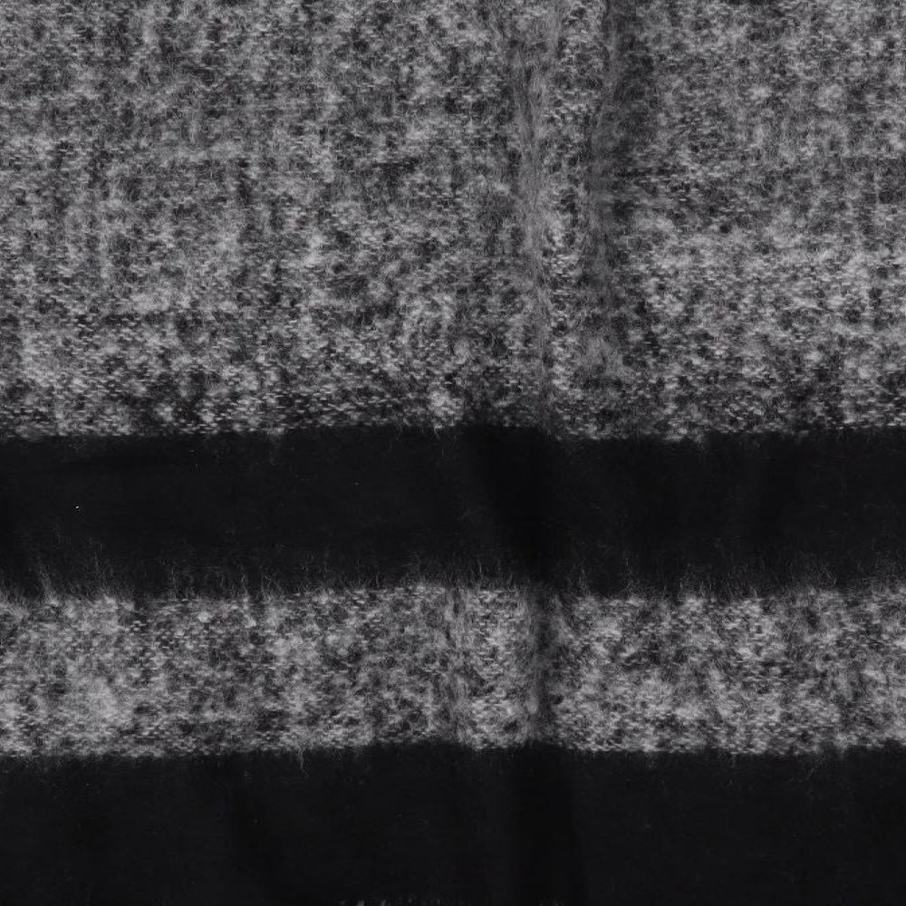 Preworn Womens Black Striped Overcoat Poncho One Size - Mohair effect